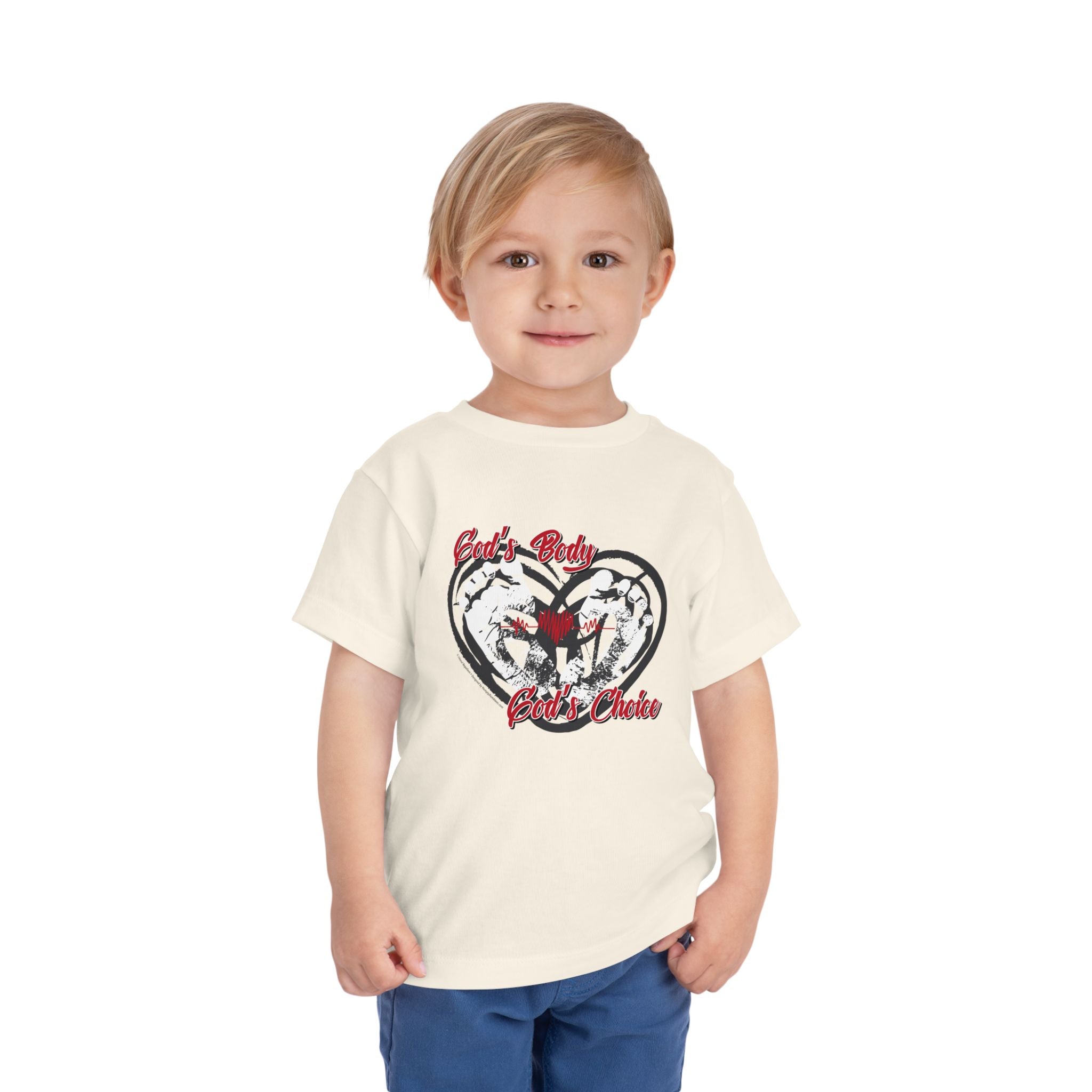 God's Body, God's Choice - Toddler Soft Cotton Short Sleeve T-Shirt