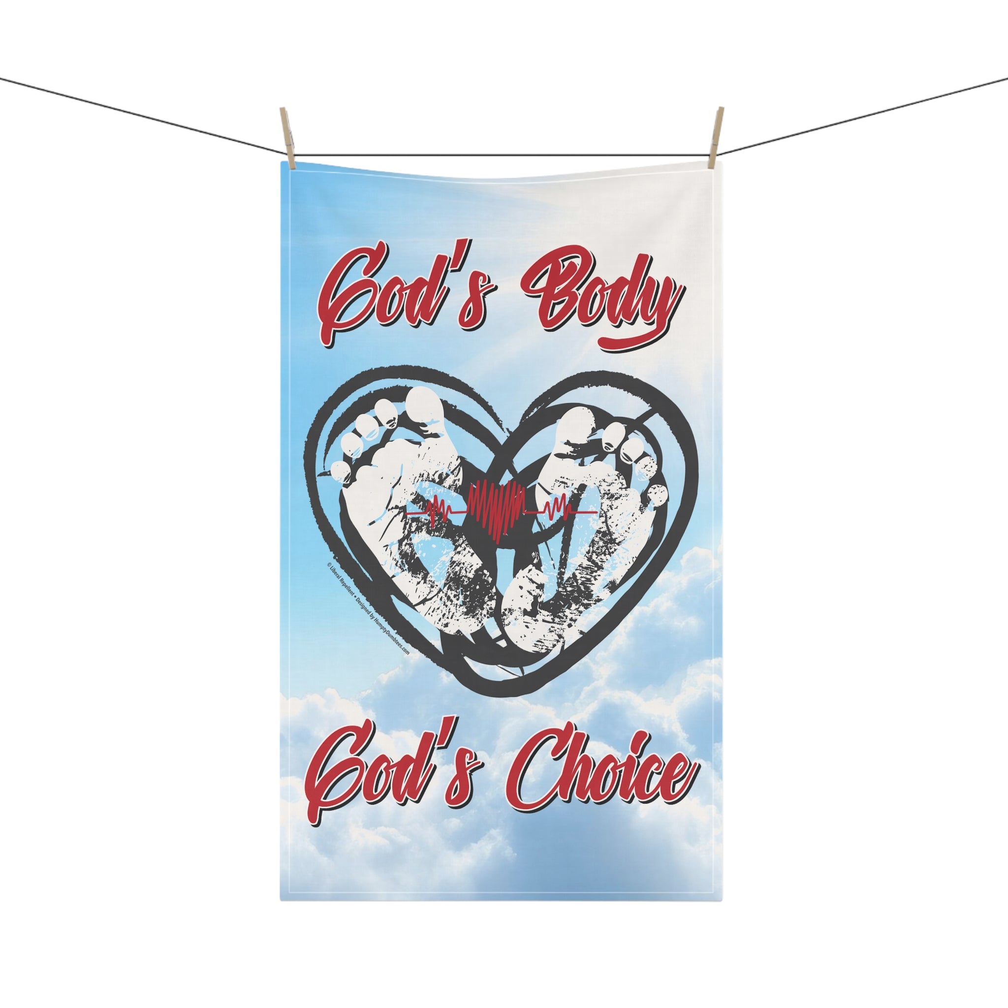 God's Body, God's Choice - Eco-Friendly 18" x 30" Tea Towel