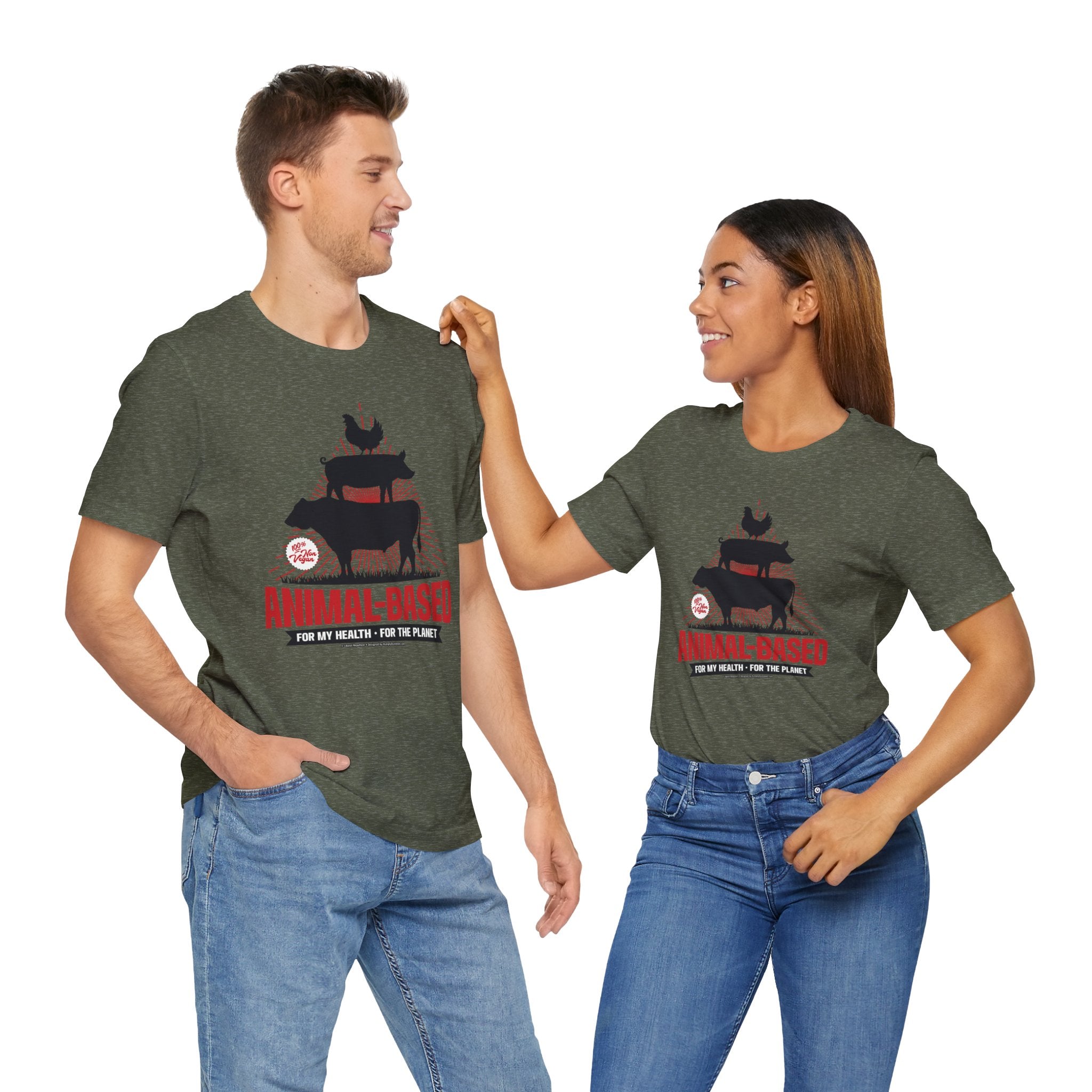Animal-Based For My Health, For The Planet - Unisex Soft Cotton Short Sleeve T-Shirt