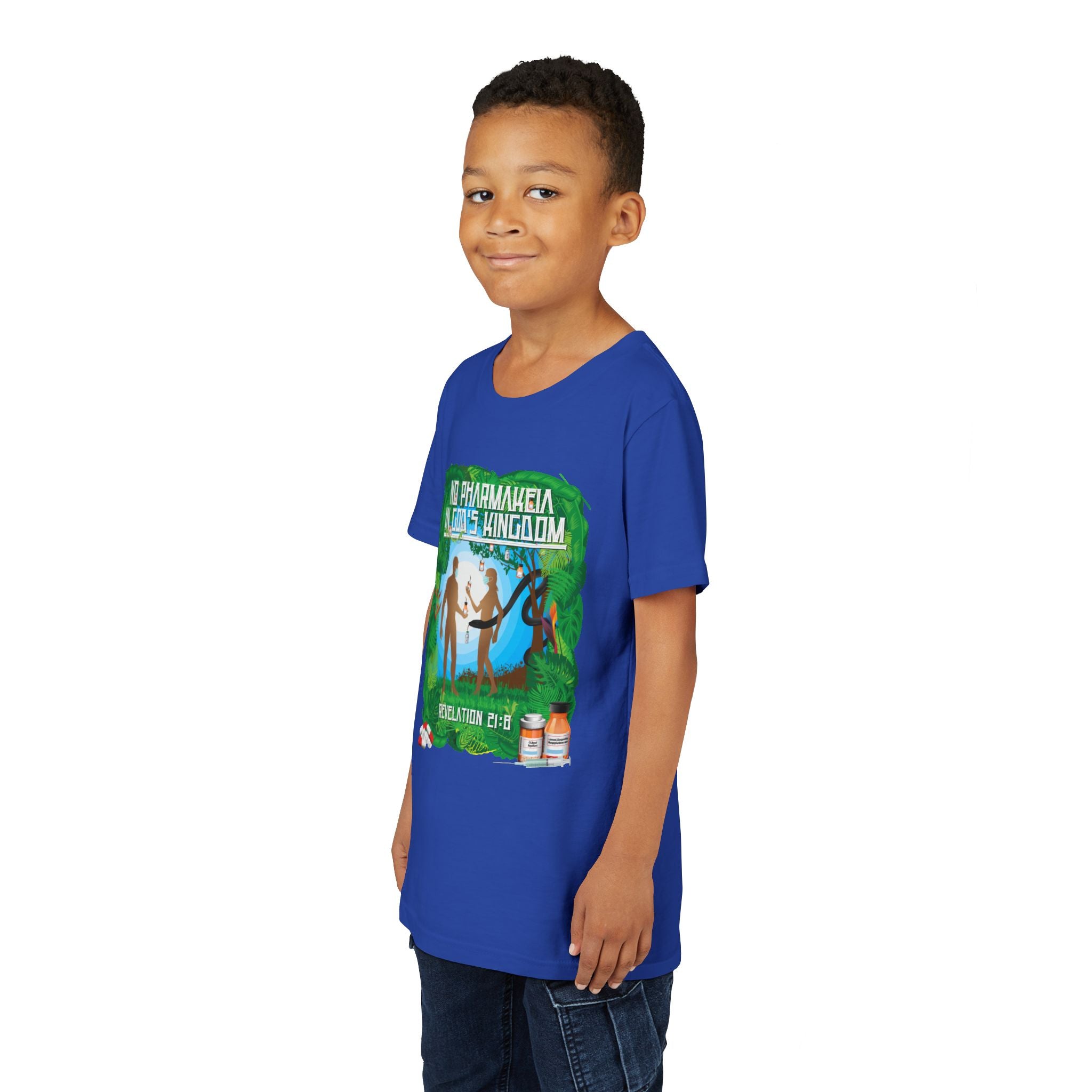 No Pharmakeia in God's Kingdom - Youth Soft Cotton Short Sleeve T-Shirt