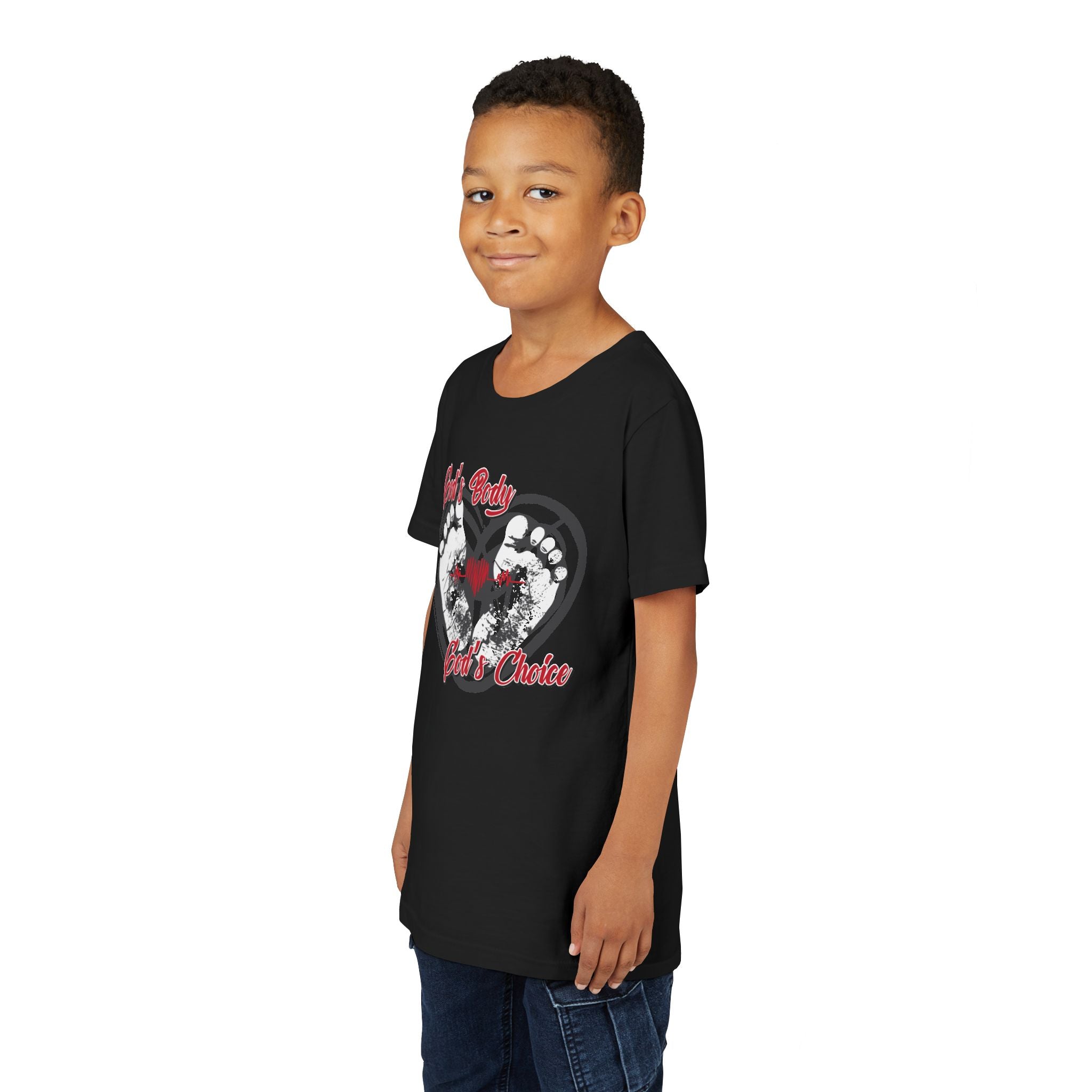 God's Body, God's Choice - Youth Soft Cotton Short Sleeve T-Shirt