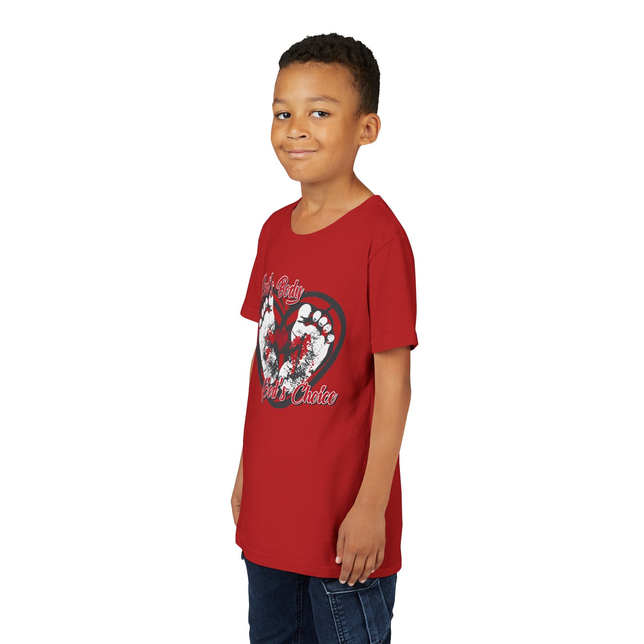 God's Body, God's Choice - Youth Soft Cotton Short Sleeve T-Shirt