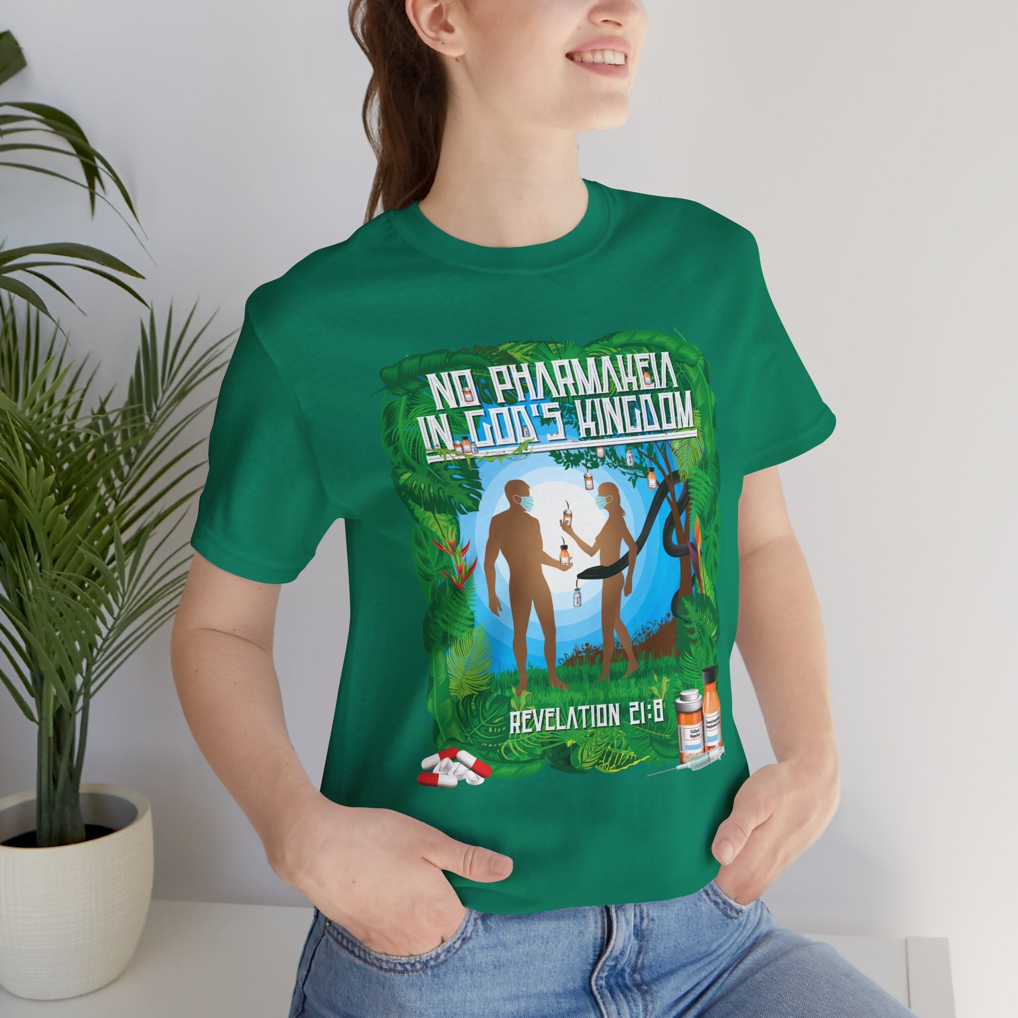 No Pharmakeia in God's Kingdom - Unisex Soft Cotton Short Sleeve T-Shirt