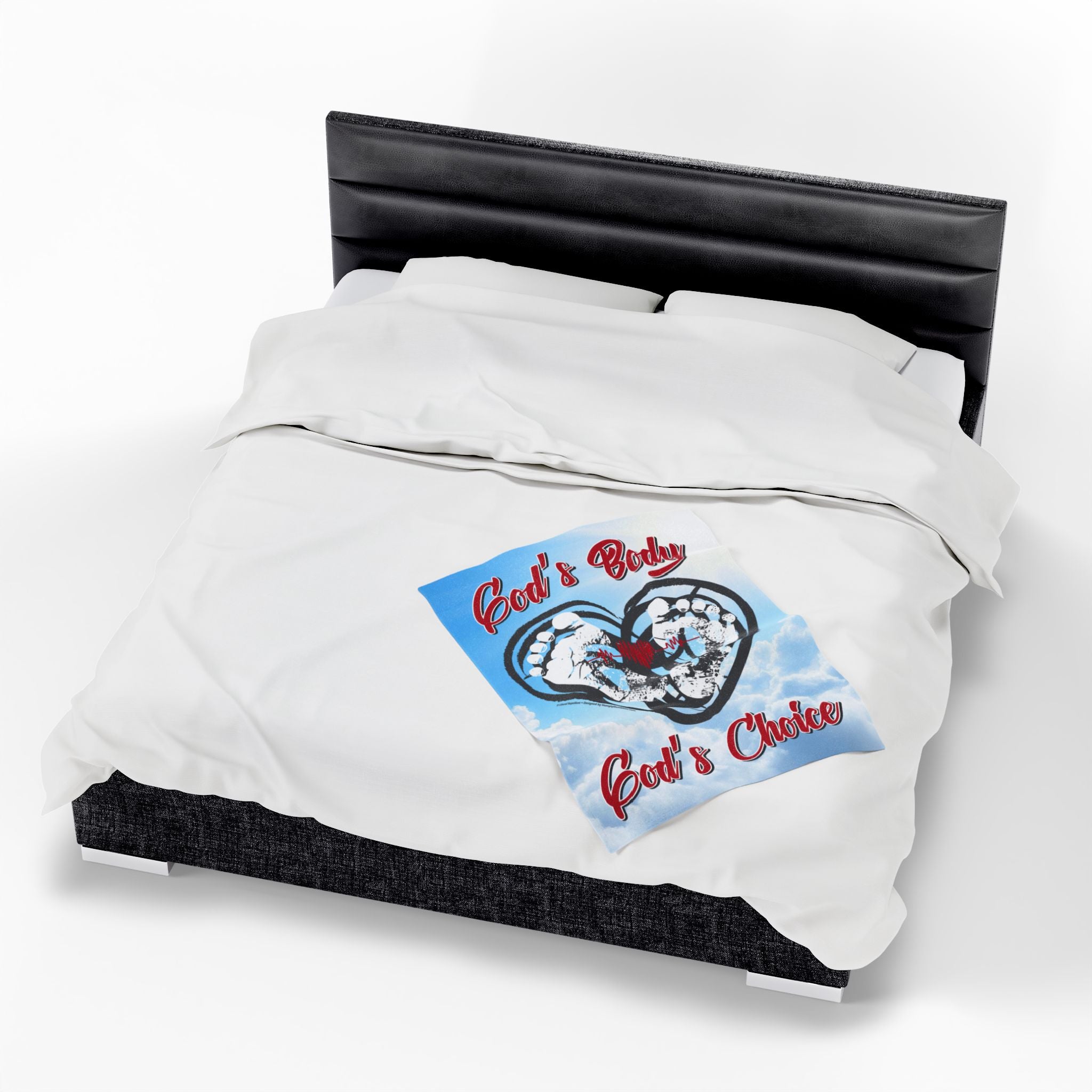 God's Body, God's Choice - Eco-Friendly Velveteen Plush Blanket