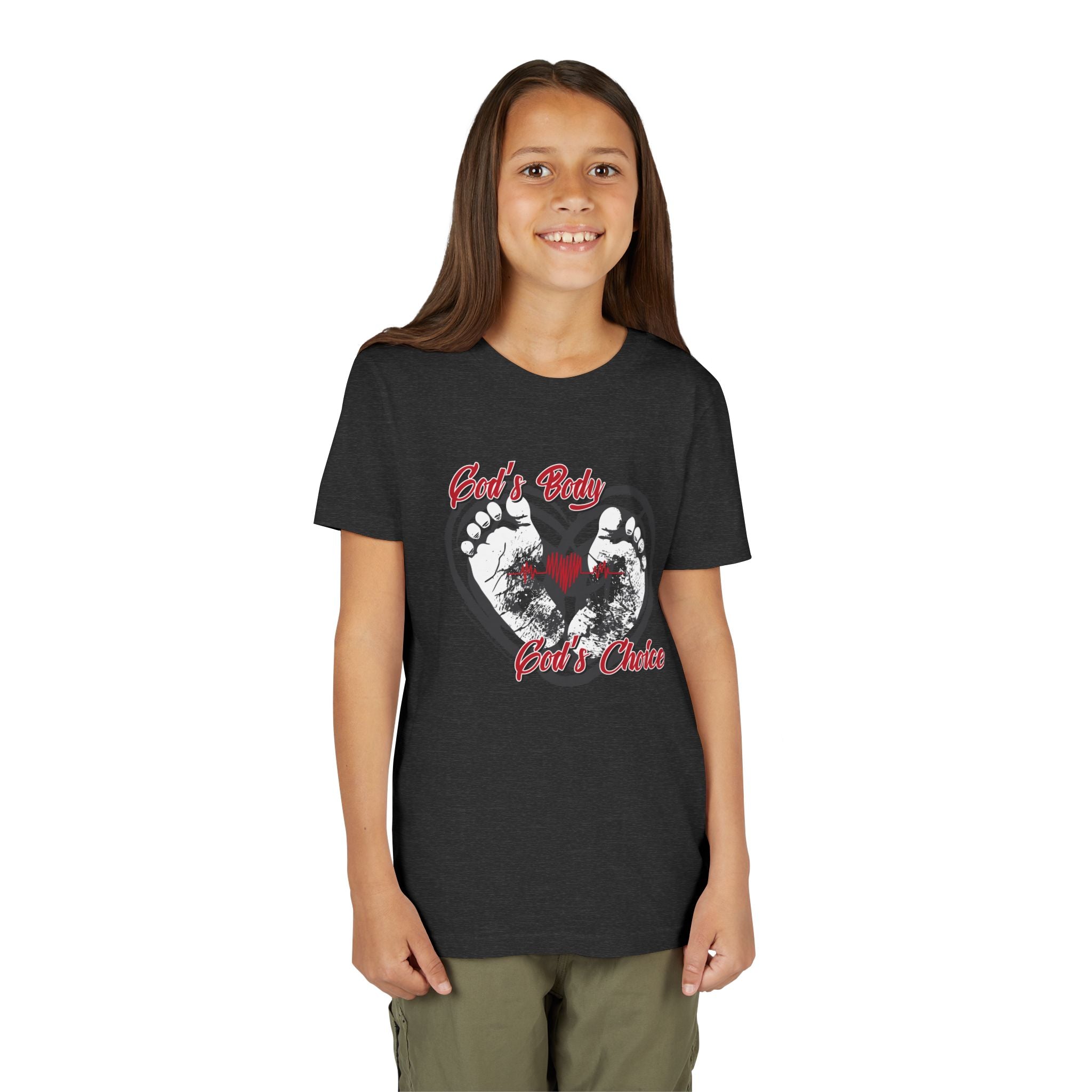 God's Body, God's Choice - Youth Soft Cotton Short Sleeve T-Shirt