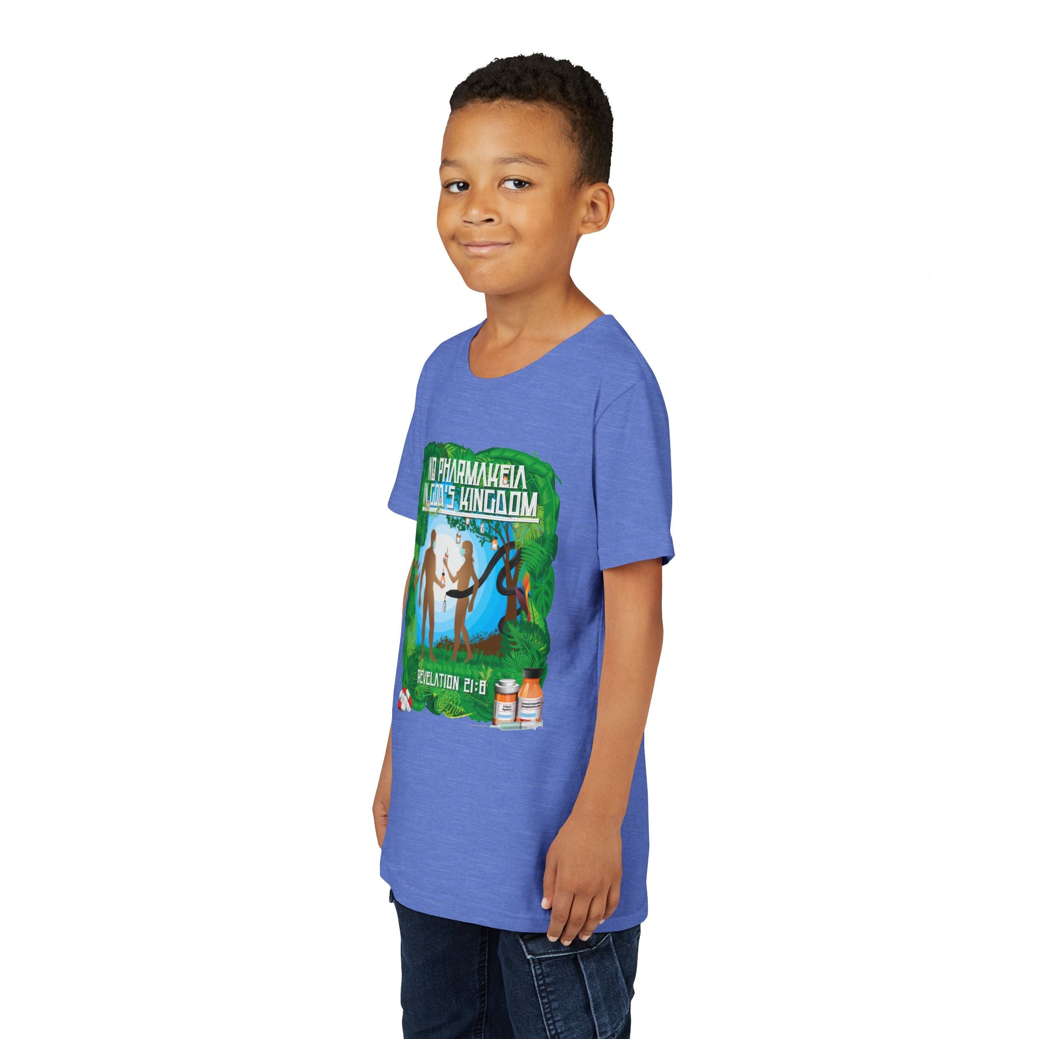 No Pharmakeia in God's Kingdom - Youth Soft Cotton Short Sleeve T-Shirt
