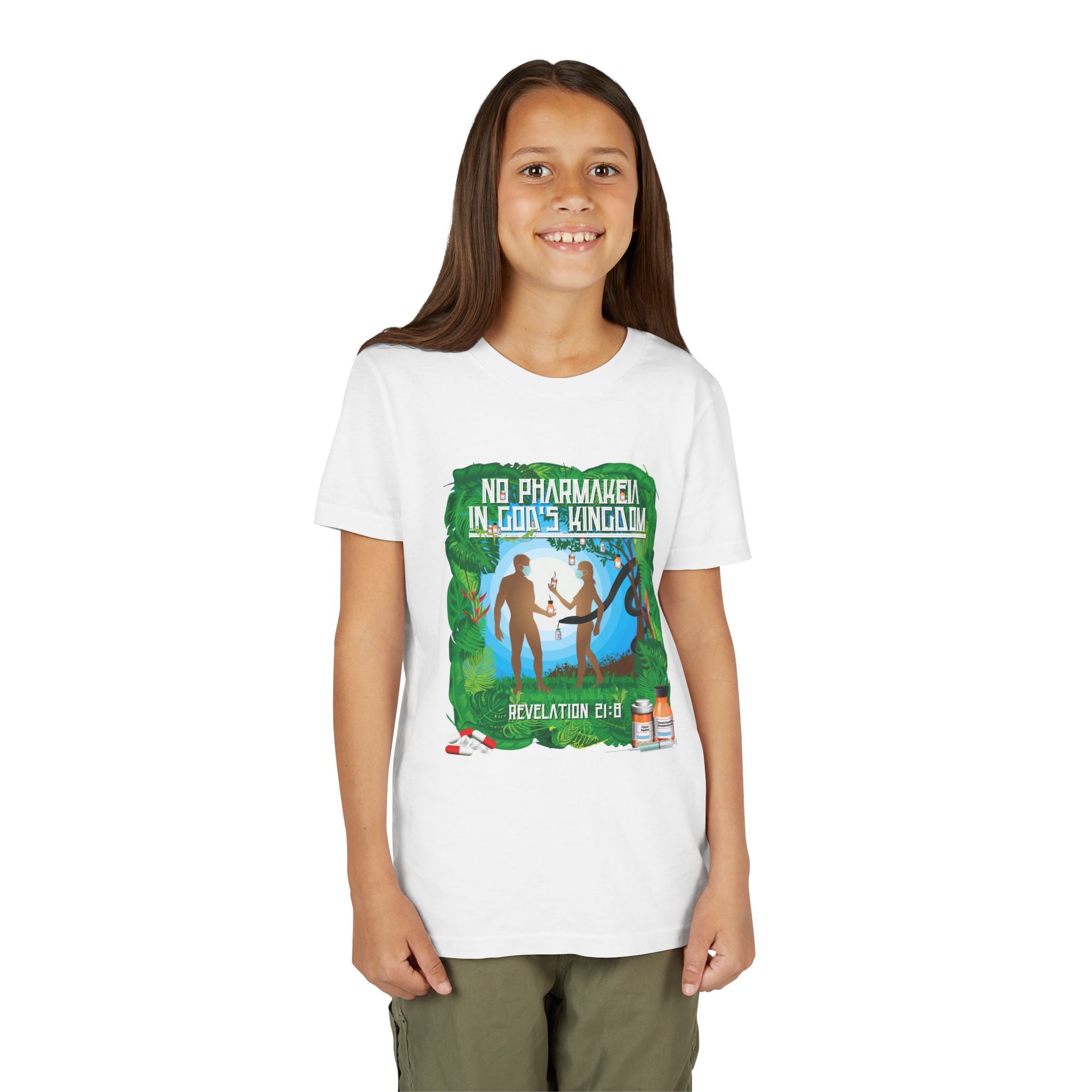 No Pharmakeia in God's Kingdom - Youth Soft Cotton Short Sleeve T-Shirt