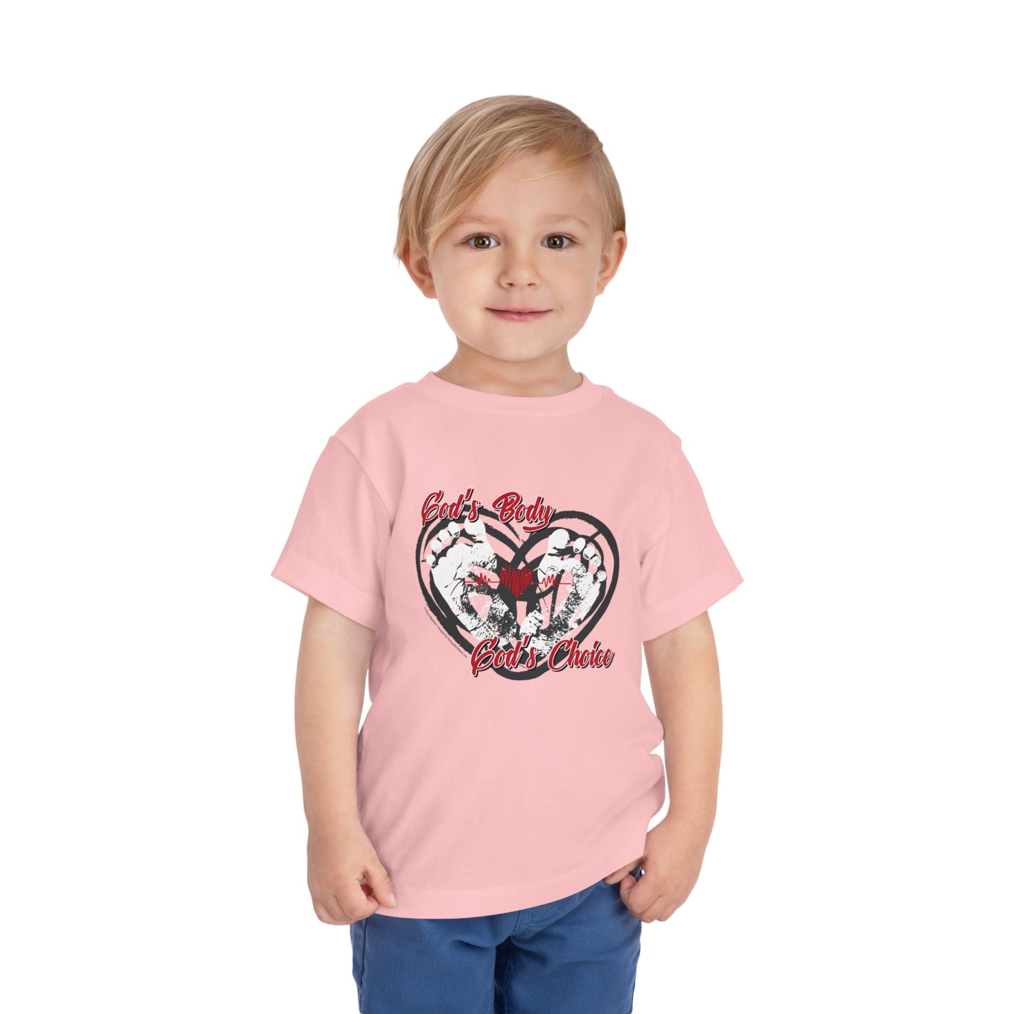 God's Body, God's Choice - Toddler Soft Cotton Short Sleeve T-Shirt