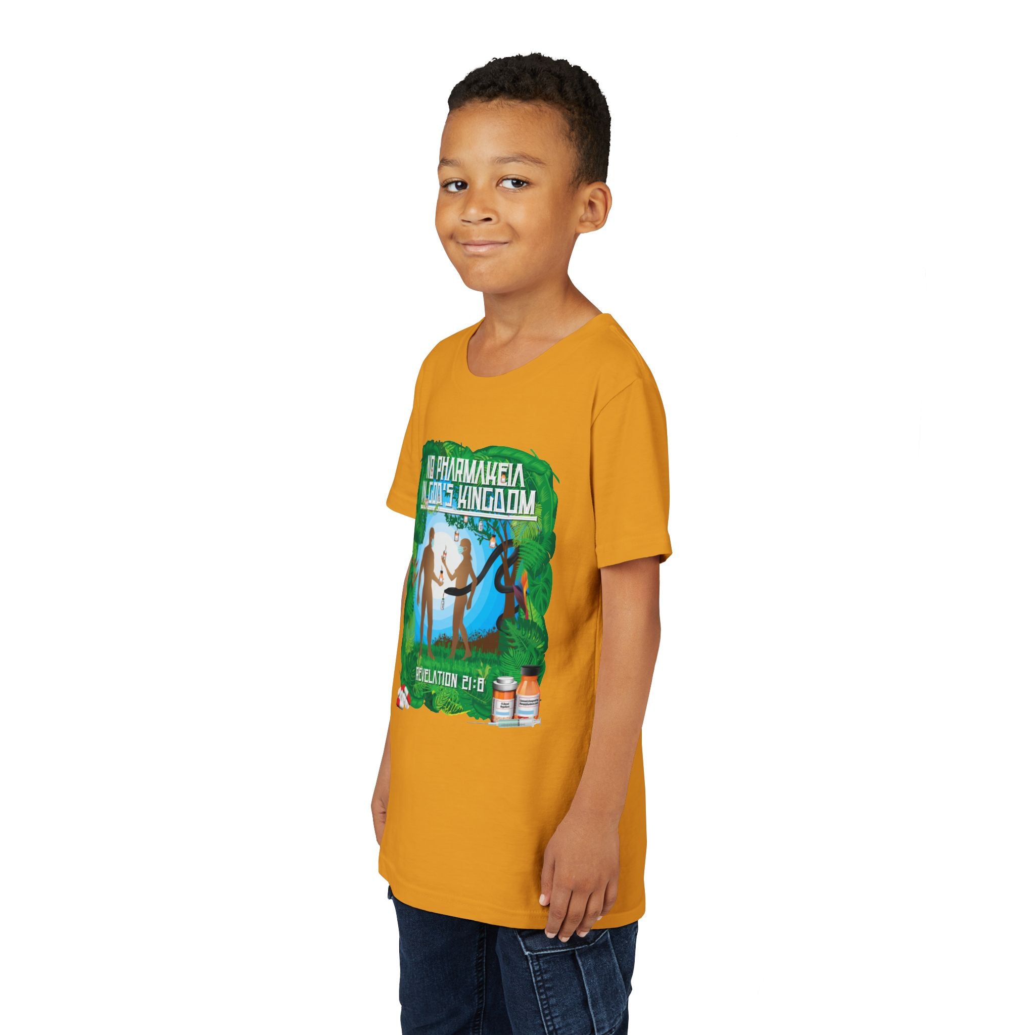 No Pharmakeia in God's Kingdom - Youth Soft Cotton Short Sleeve T-Shirt