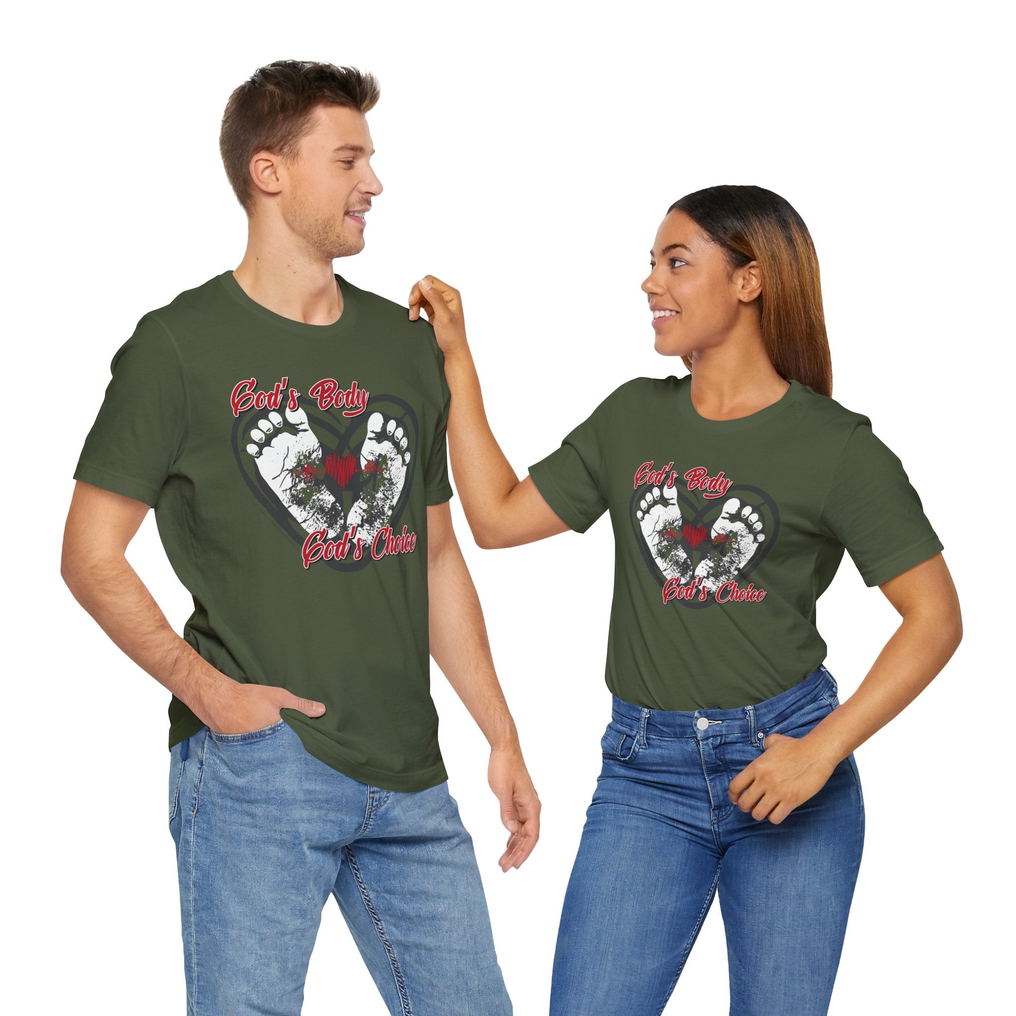 God's Body, God's Choice - Unisex Soft Cotton Short Sleeve T-Shirt