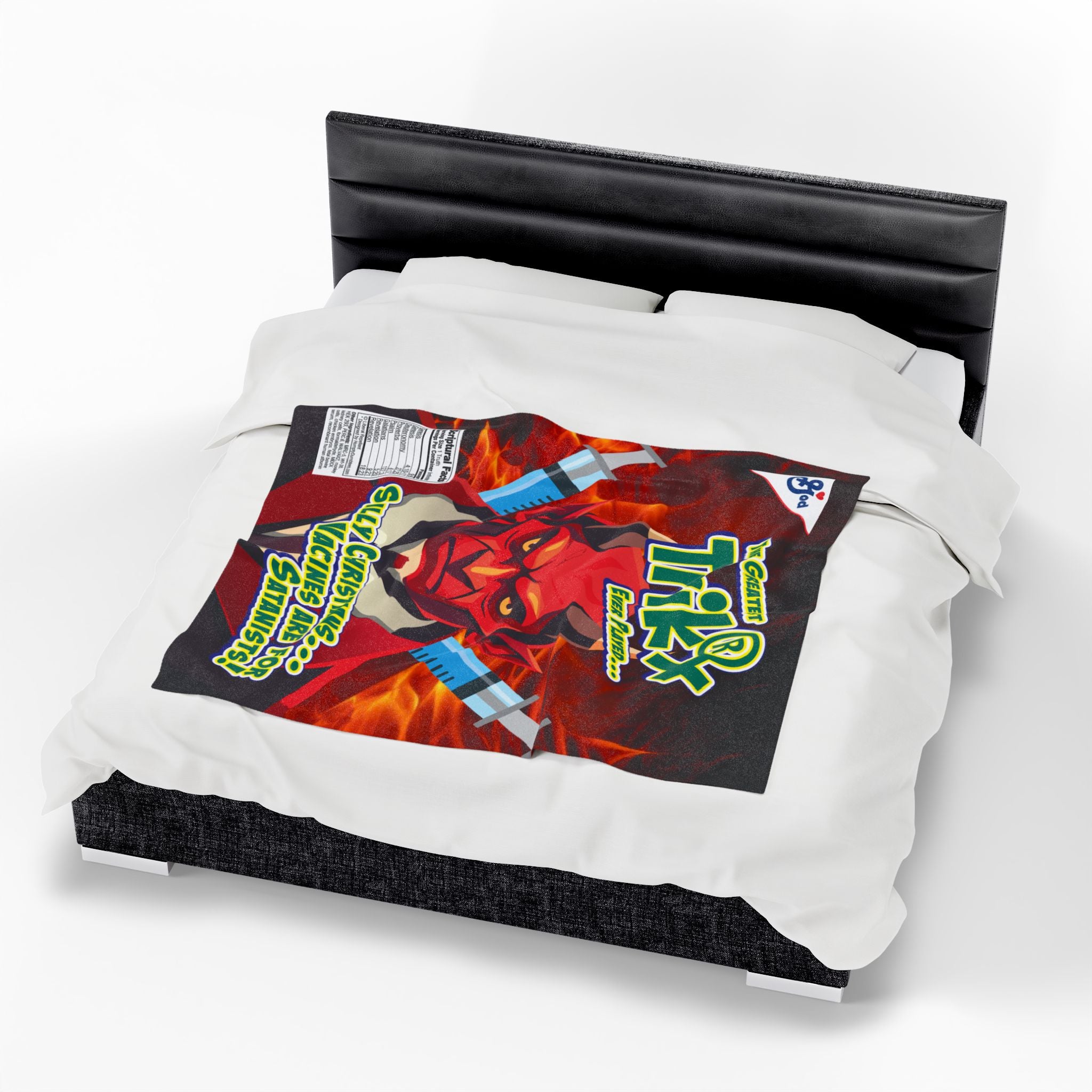 Silly Christians, Vaccines are for Satanists - Eco-Friendly Velveteen Plush Blanket