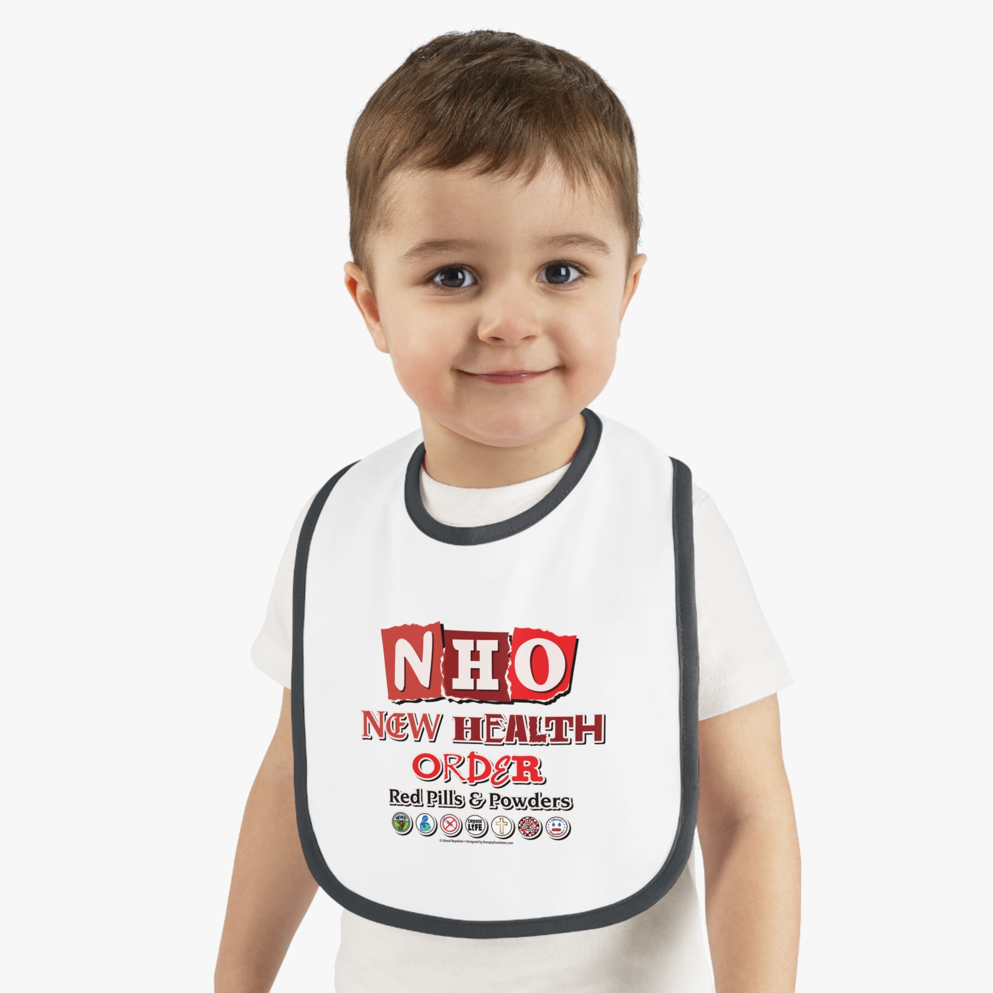 New Health Order - Infant Soft Cotton Bib with Contrast Trim