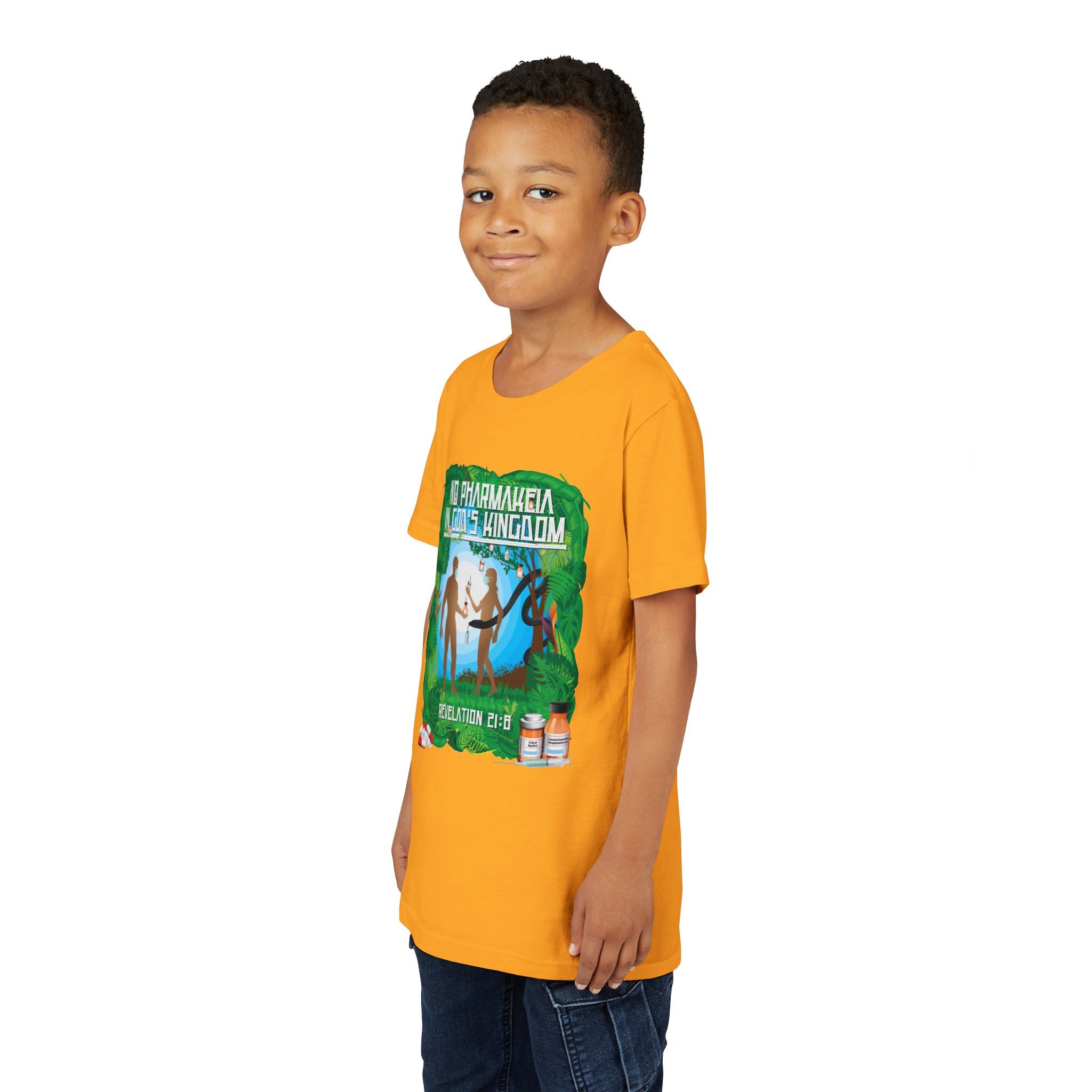 No Pharmakeia in God's Kingdom - Youth Soft Cotton Short Sleeve T-Shirt