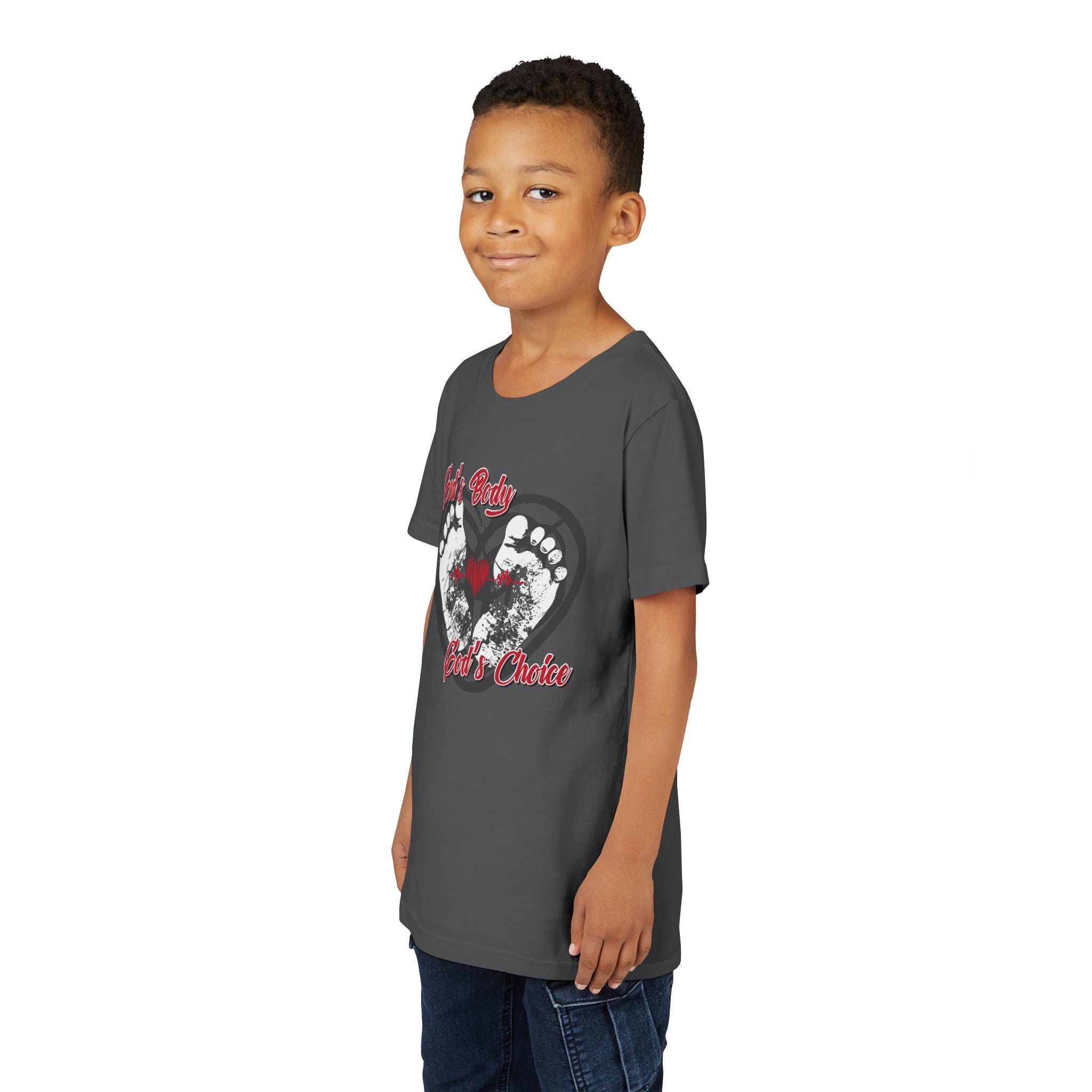 God's Body, God's Choice - Youth Soft Cotton Short Sleeve T-Shirt