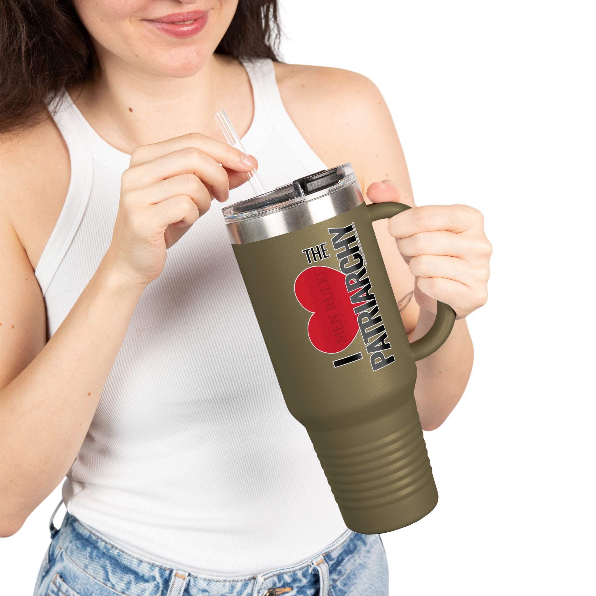 I Heart the Patriarchy - 40oz Insulated Travel Mug