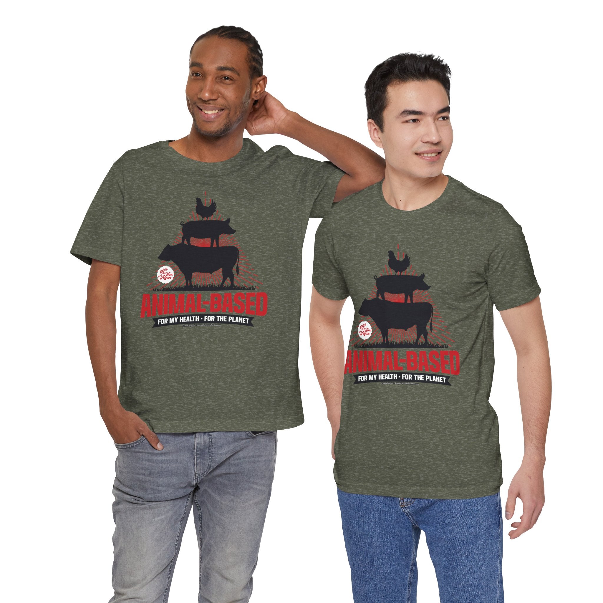 Animal-Based For My Health, For The Planet - Unisex Soft Cotton Short Sleeve T-Shirt