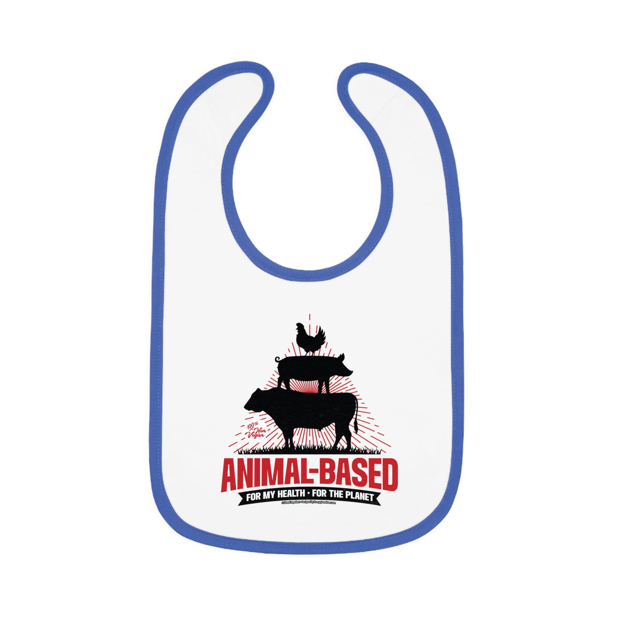 Animal Based - Infant Soft Cotton Bib with Contrast Trim