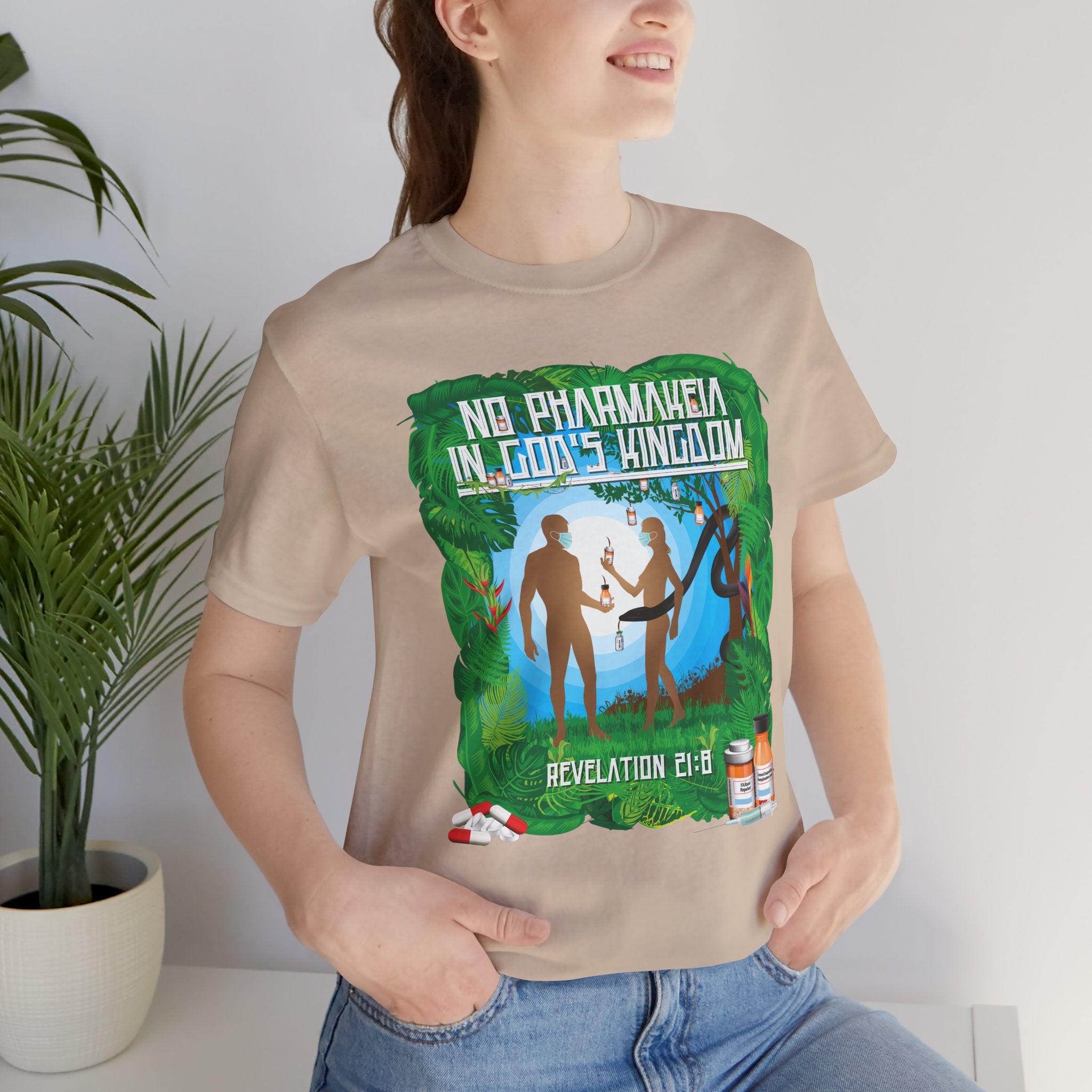 No Pharmakeia in God's Kingdom - Unisex Soft Cotton Short Sleeve T-Shirt