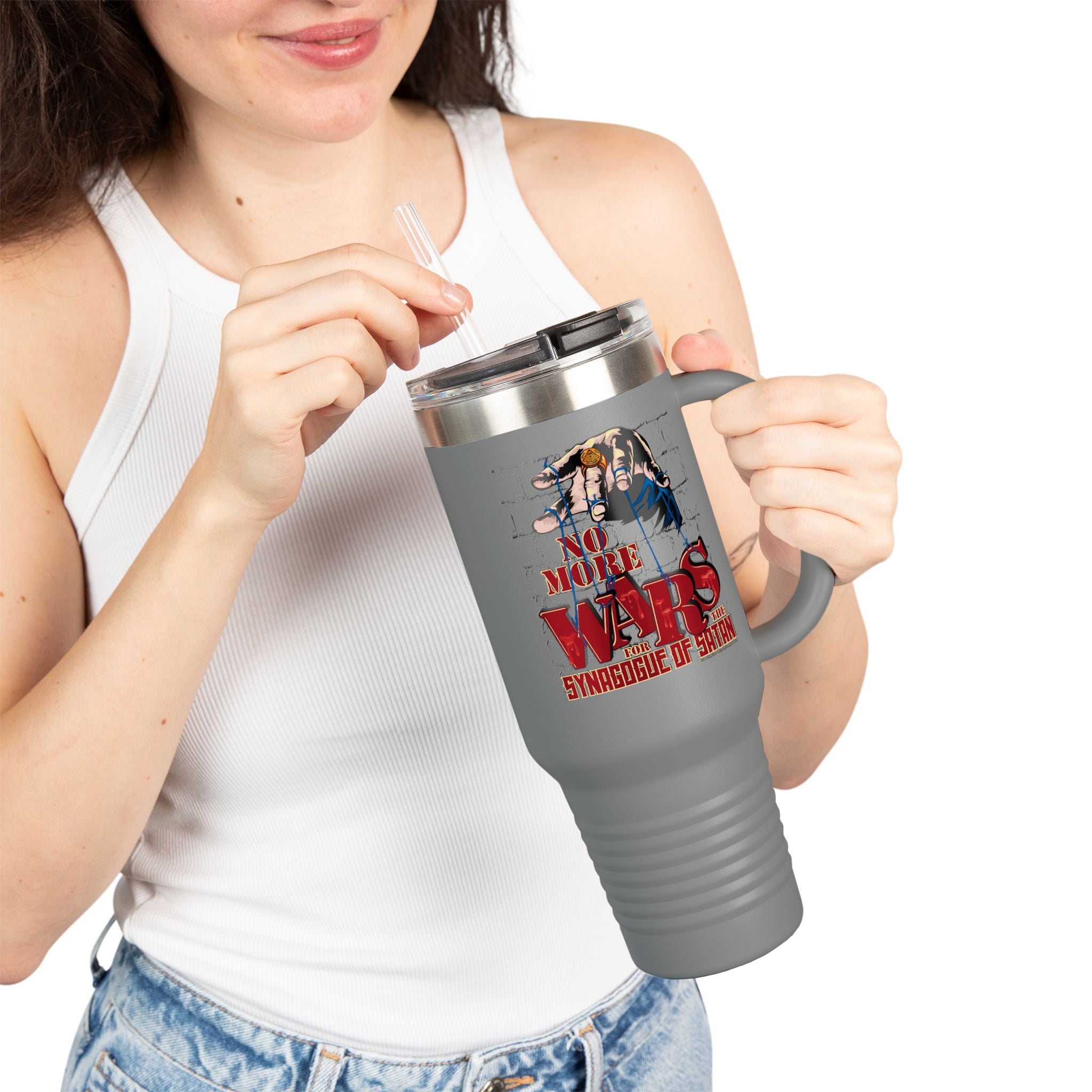 No More Wars for the Synagogue of Satan - 40oz Insulated Travel Mug