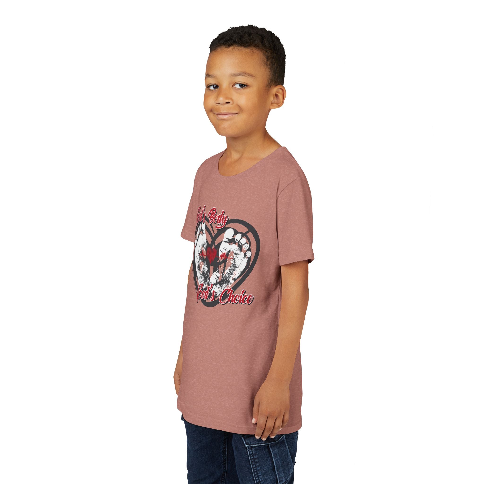 God's Body, God's Choice - Youth Soft Cotton Short Sleeve T-Shirt