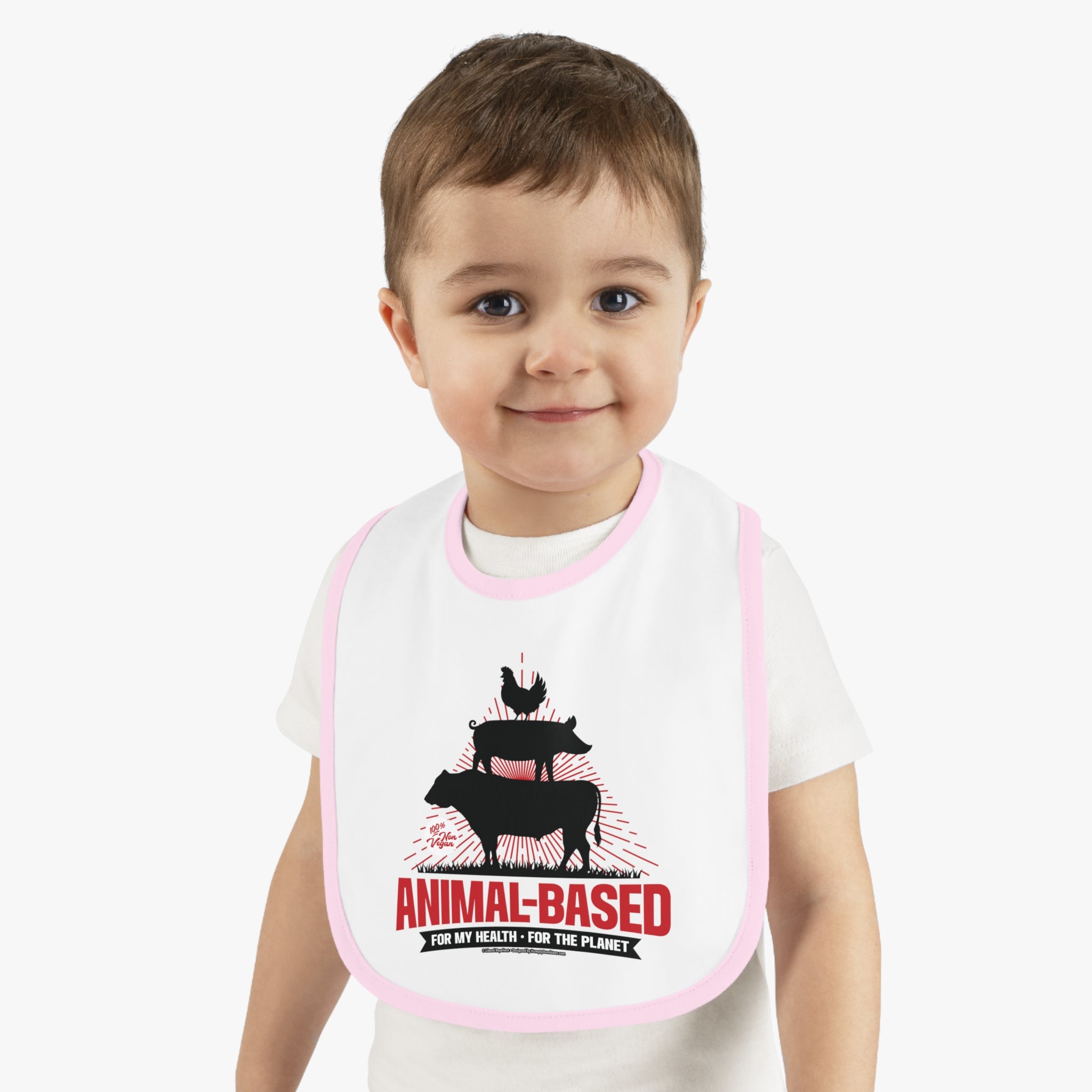 Animal Based - Infant Soft Cotton Bib with Contrast Trim