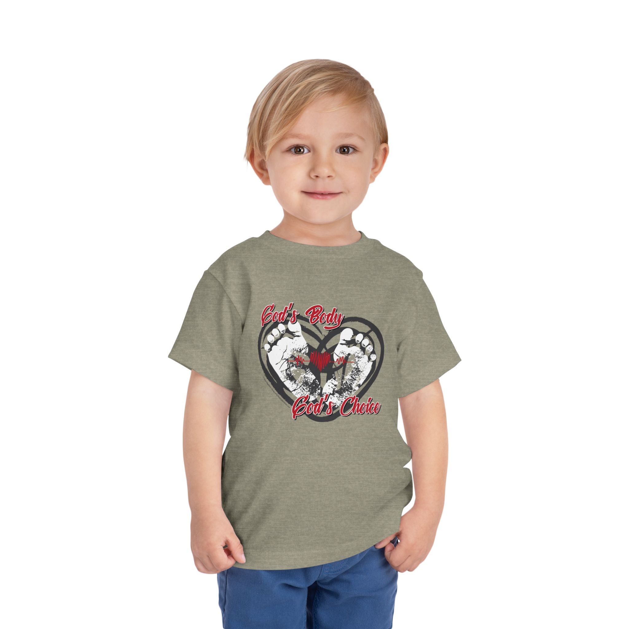 God's Body, God's Choice - Toddler Soft Cotton Short Sleeve T-Shirt