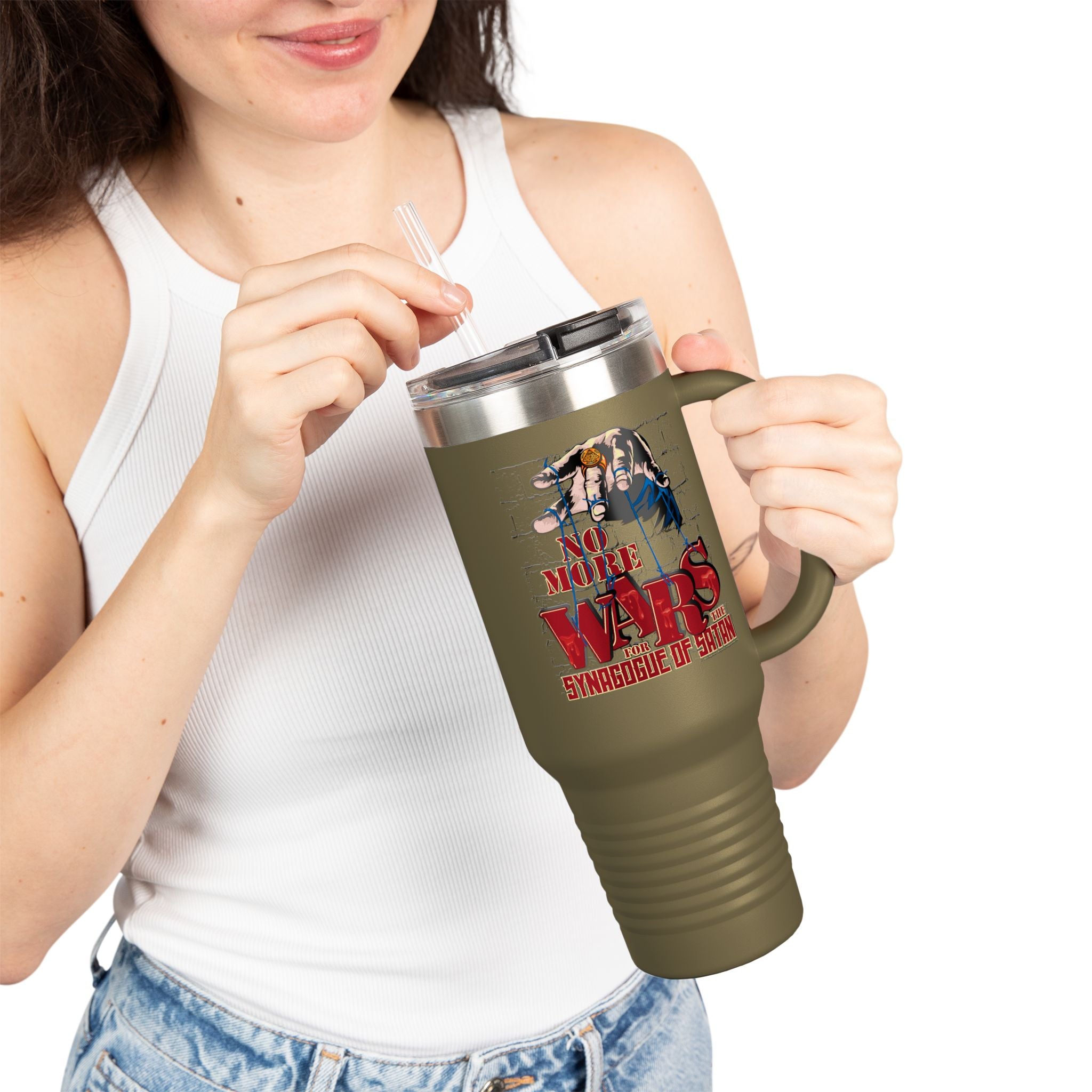 No More Wars for the Synagogue of Satan - 40oz Insulated Travel Mug
