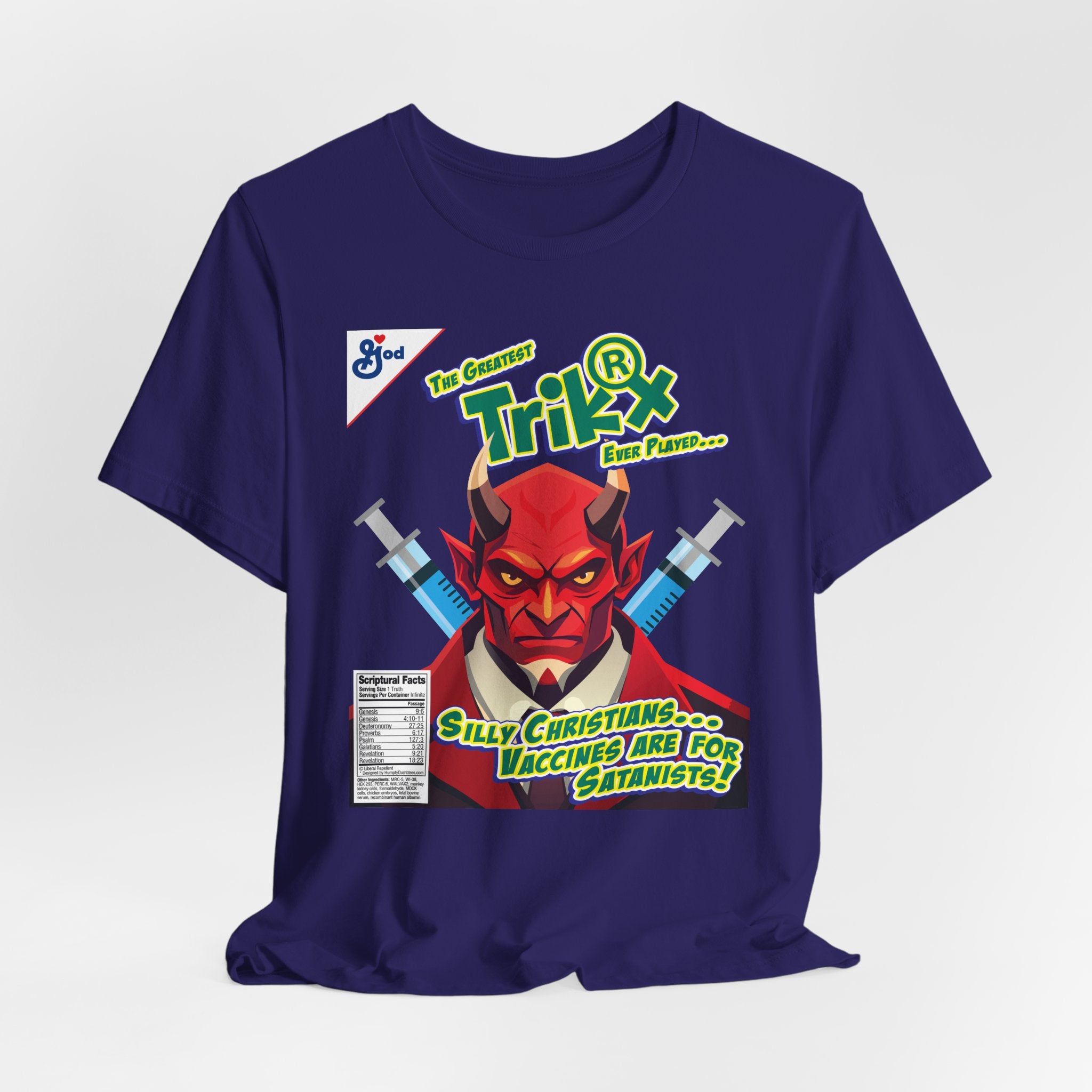 Silly Christians, Vaccines are for Satanists - Unisex Soft Cotton Short Sleeve T-Shirt