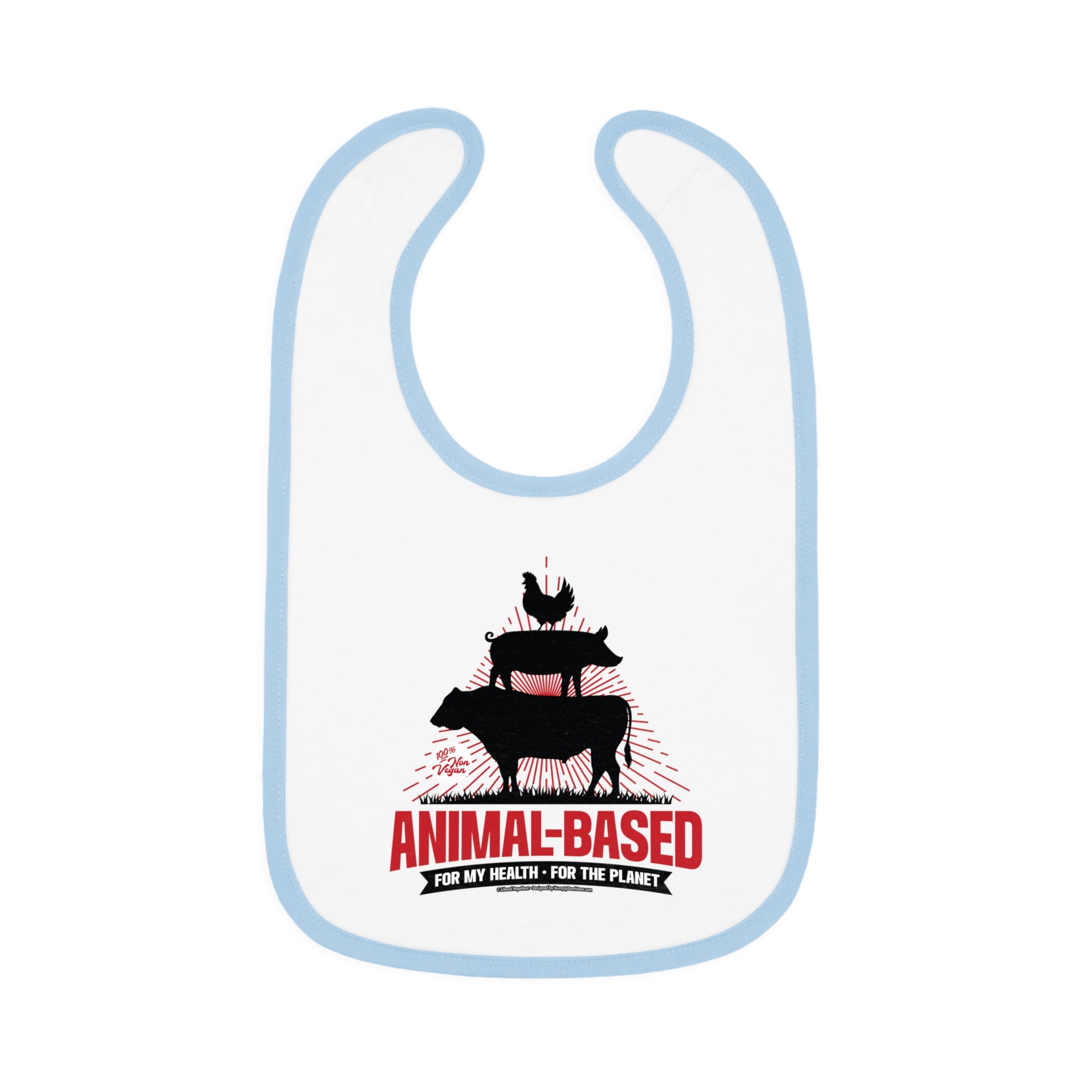 Animal Based - Infant Soft Cotton Bib with Contrast Trim