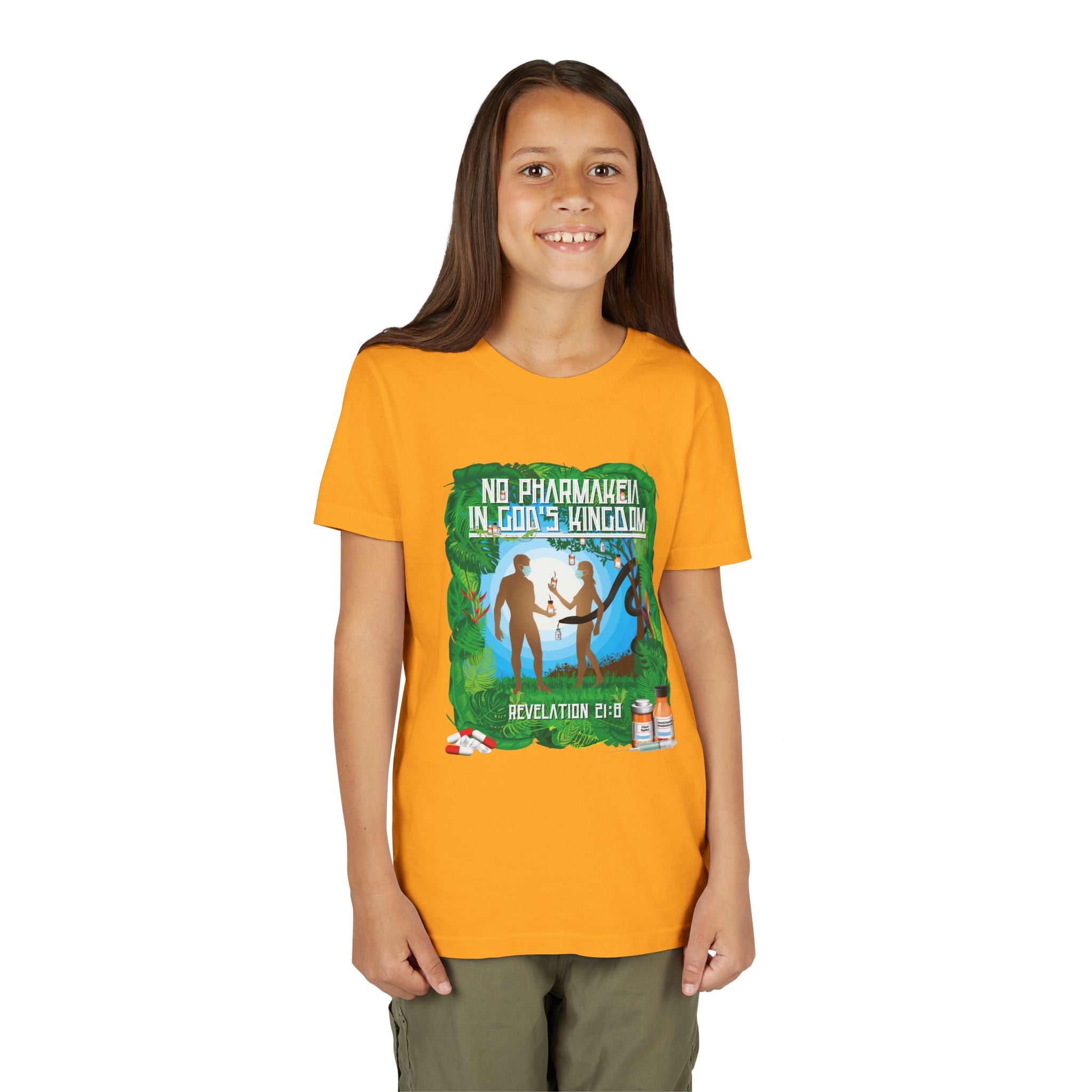 No Pharmakeia in God's Kingdom - Youth Soft Cotton Short Sleeve T-Shirt