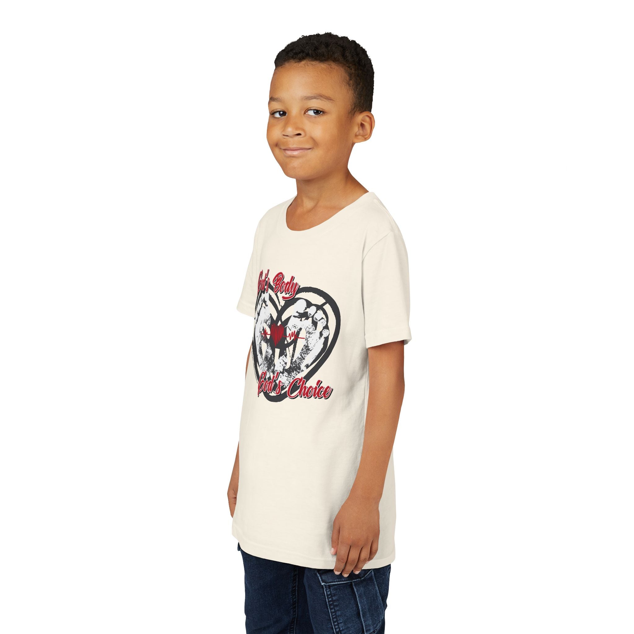God's Body, God's Choice - Youth Soft Cotton Short Sleeve T-Shirt