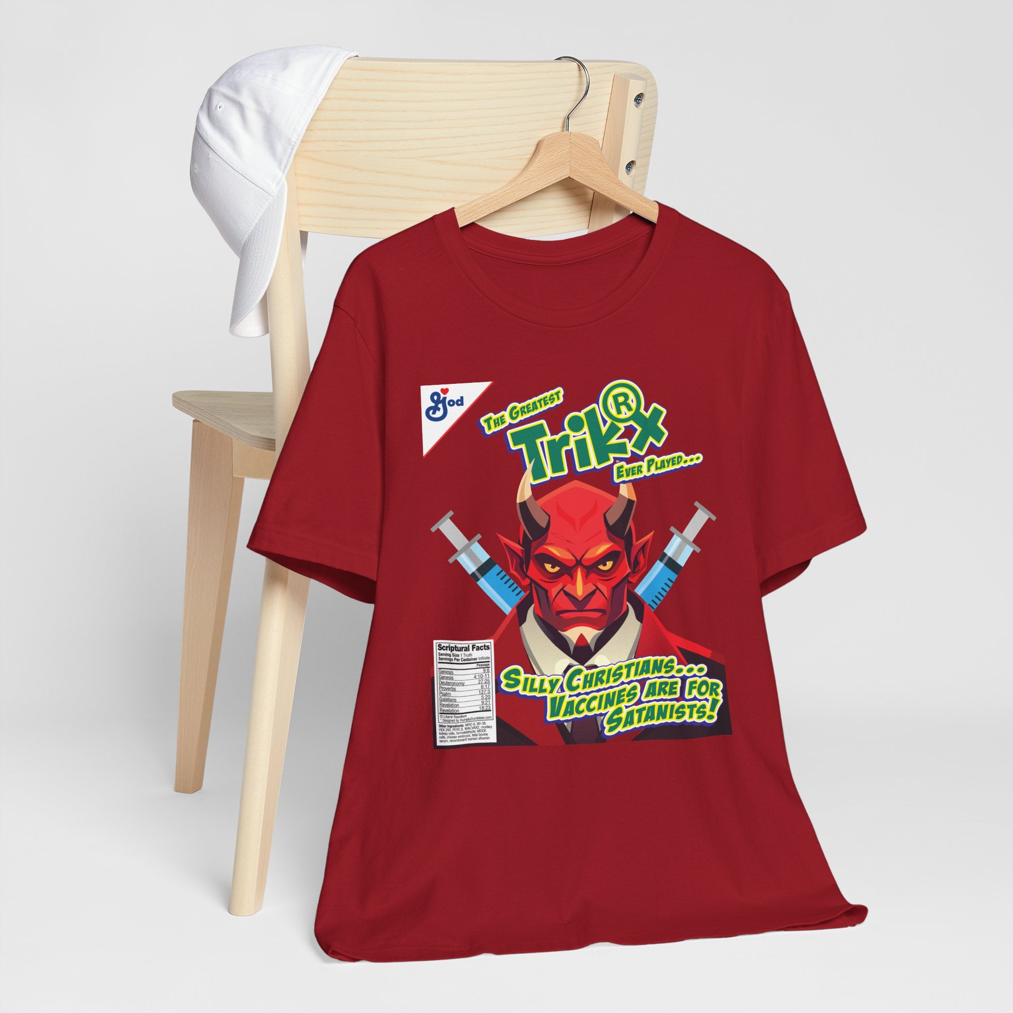 Silly Christians, Vaccines are for Satanists - Unisex Soft Cotton Short Sleeve T-Shirt
