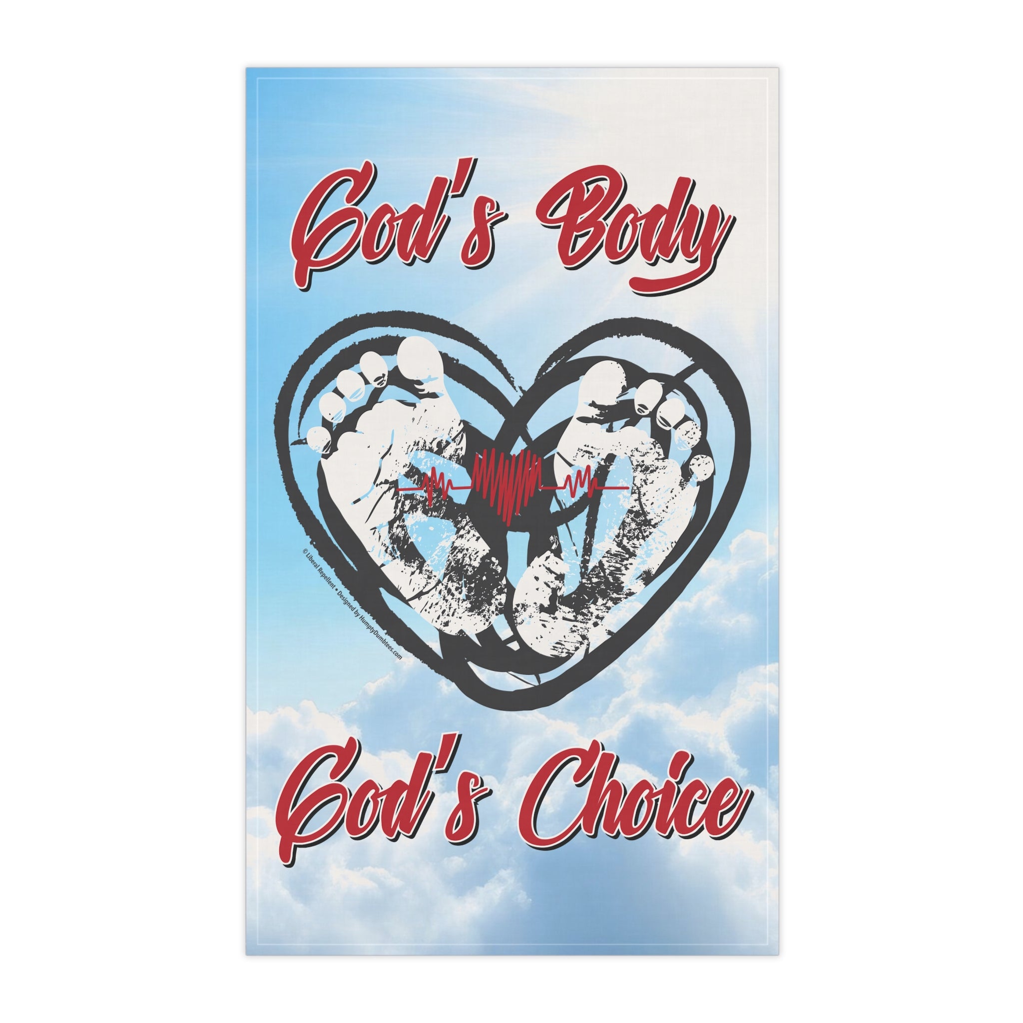 God's Body, God's Choice - Eco-Friendly 18" x 30" Tea Towel
