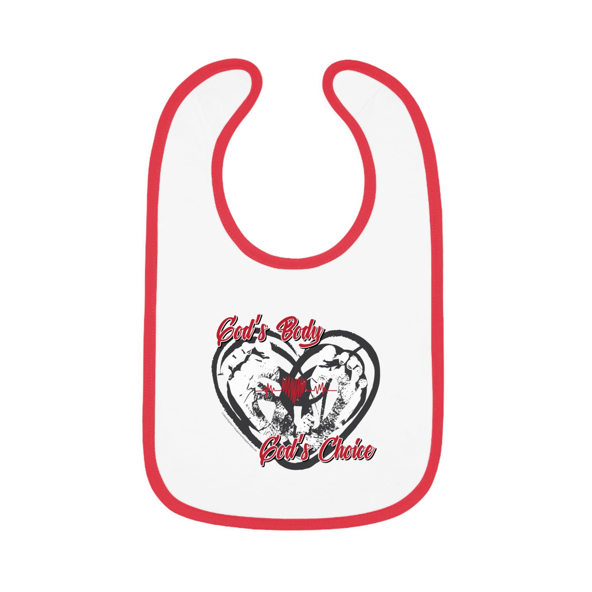 God's Body, God's Choice - Infant Soft Cotton Bib with Contrast Trim