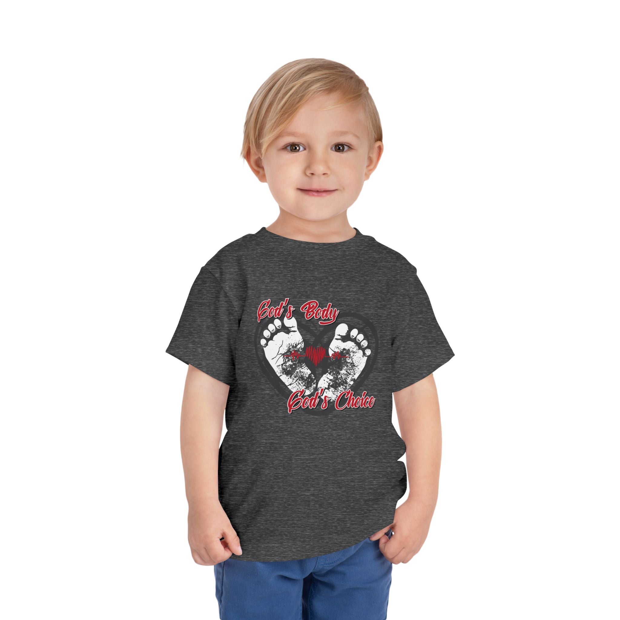 God's Body, God's Choice - Toddler Soft Cotton Short Sleeve T-Shirt