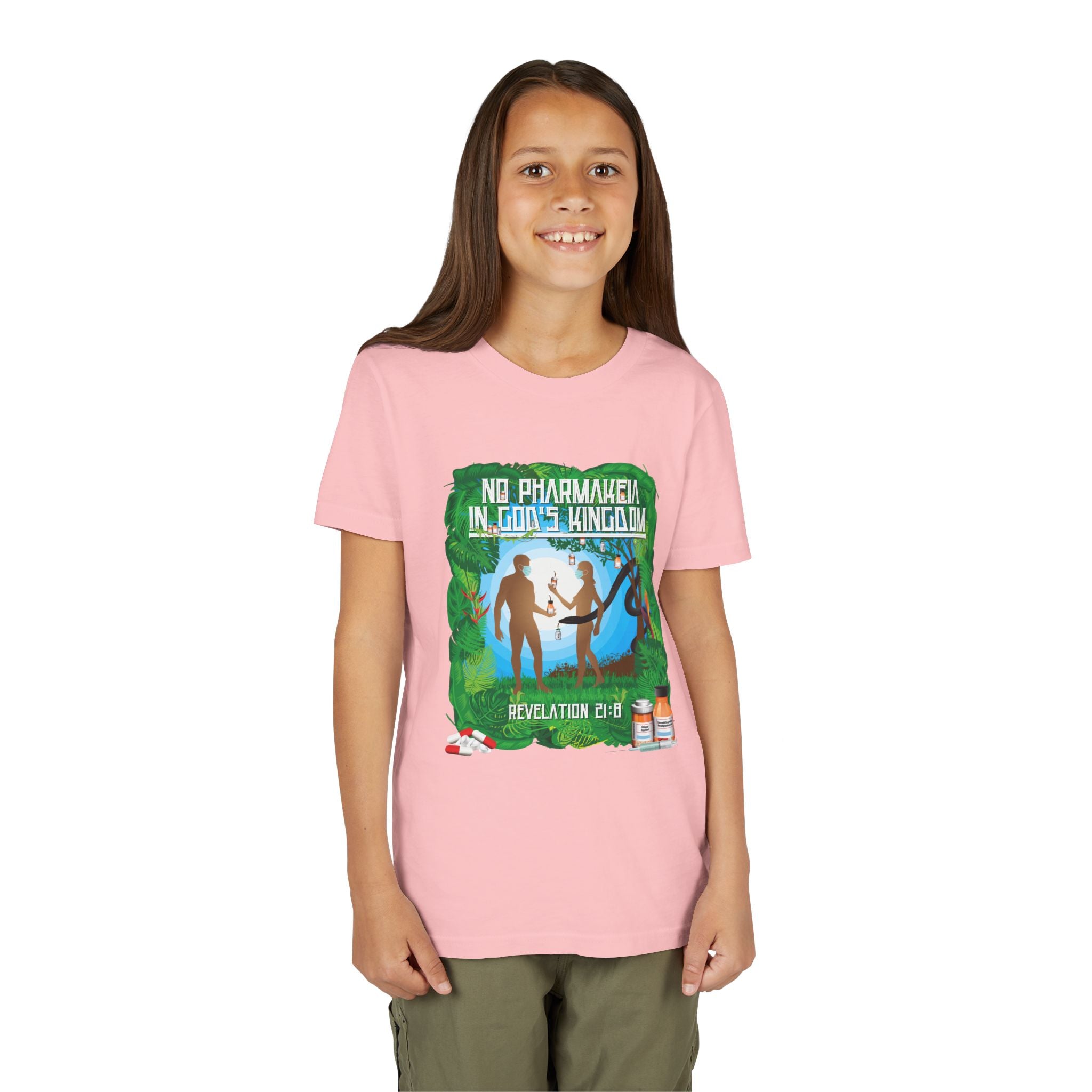 No Pharmakeia in God's Kingdom - Youth Soft Cotton Short Sleeve T-Shirt