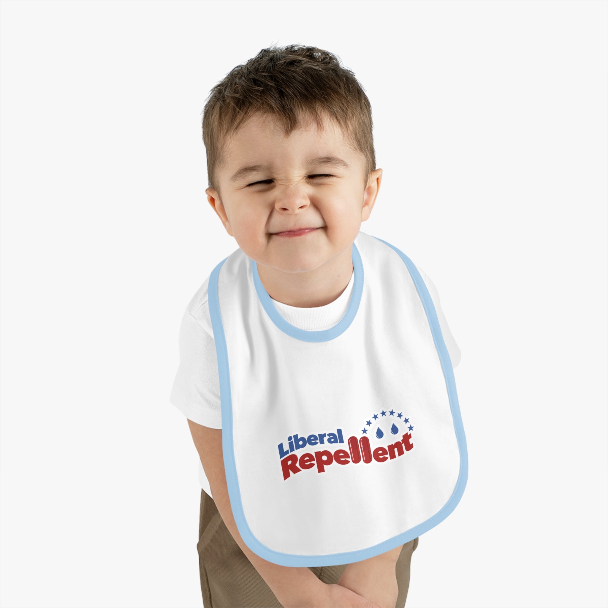 Liberal Repellent - Infant Soft Cotton Bib with Contrast Trim