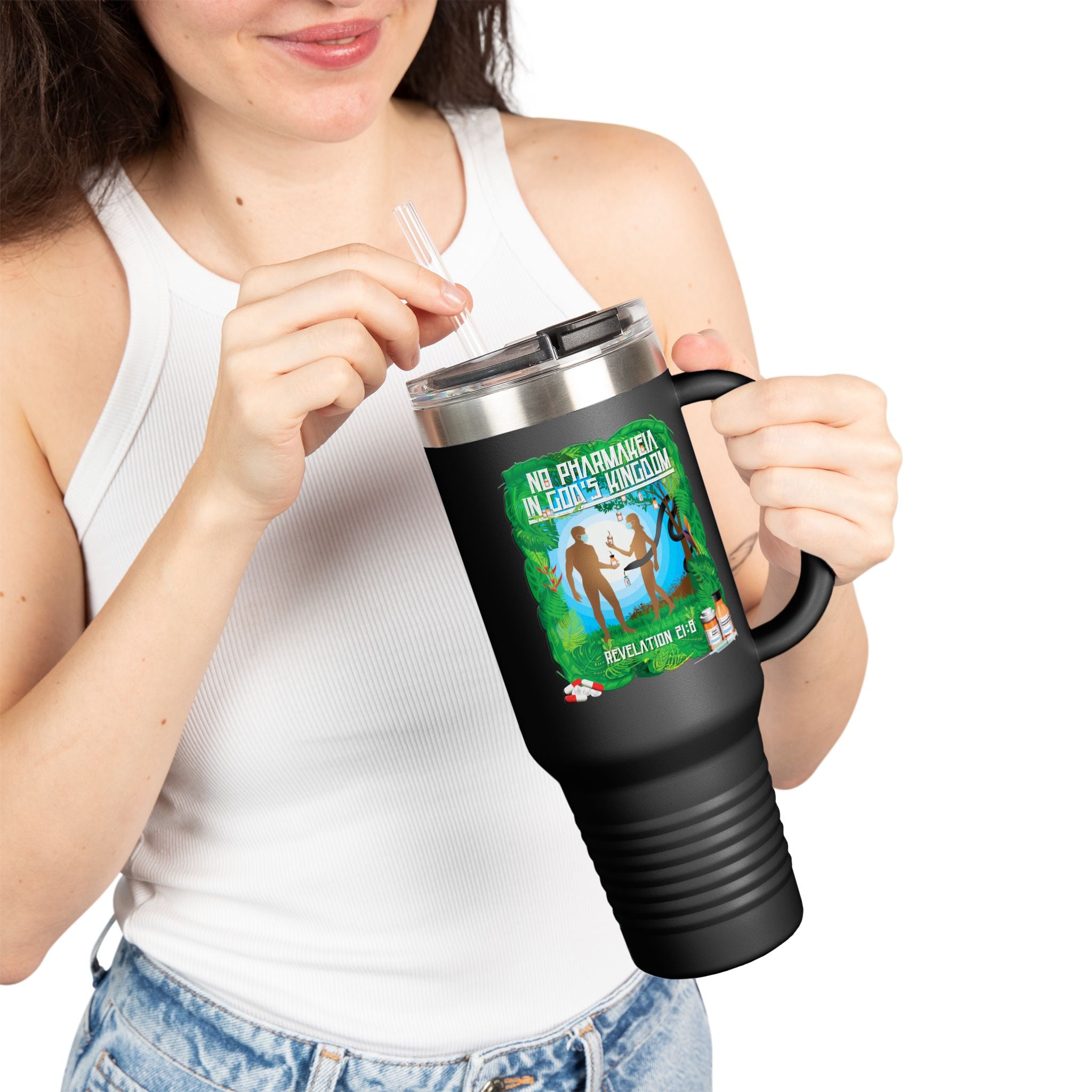 No Pharmakeia in God's Kingdom - 40oz Insulated Travel Mug