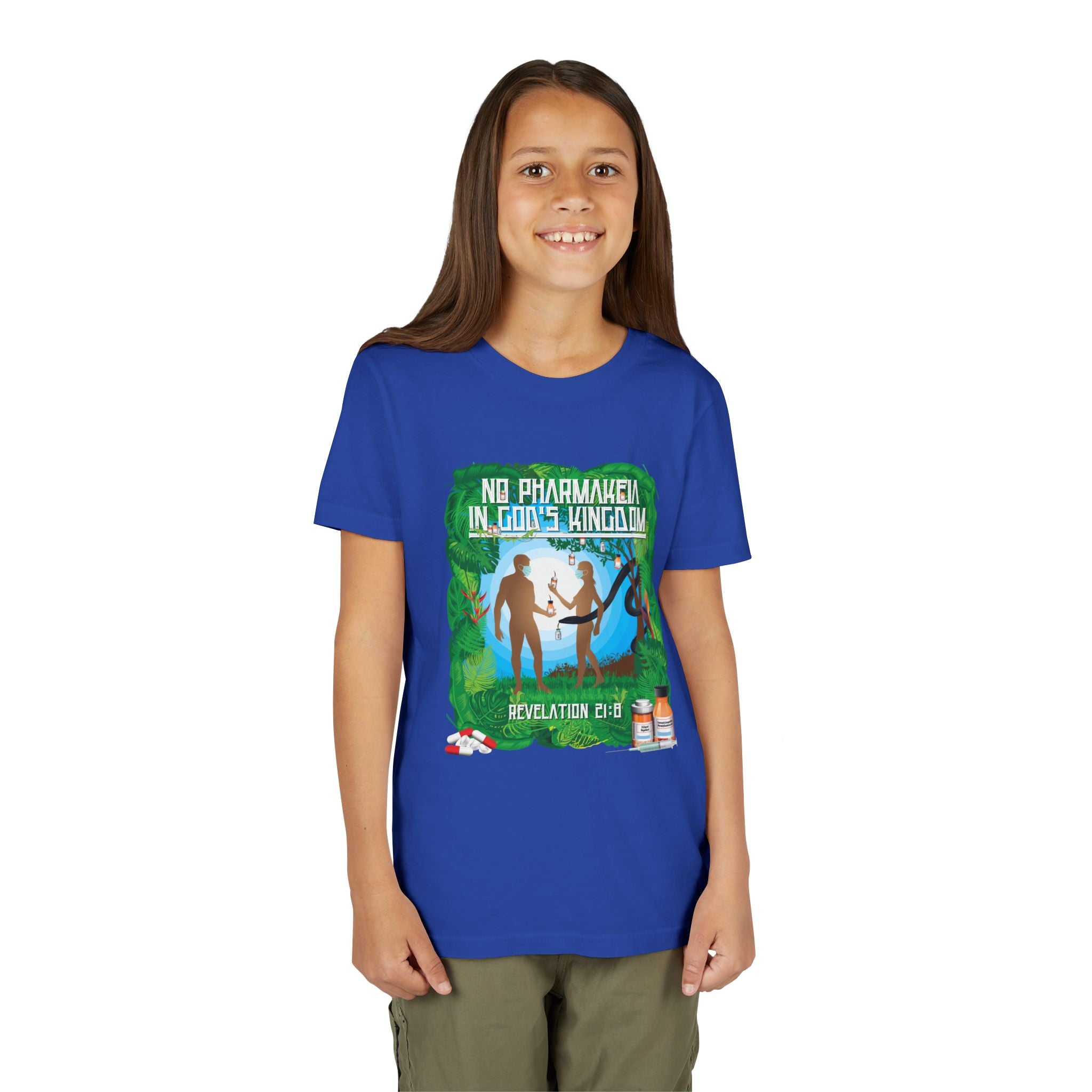 No Pharmakeia in God's Kingdom - Youth Soft Cotton Short Sleeve T-Shirt