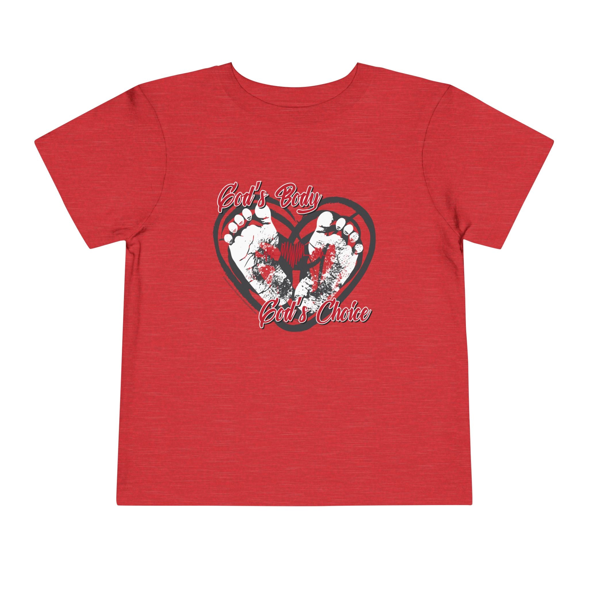God's Body, God's Choice - Toddler Soft Cotton Short Sleeve T-Shirt