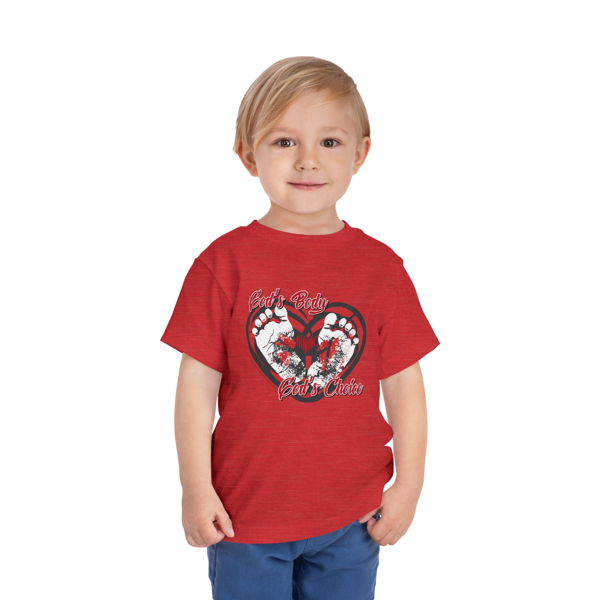 God's Body, God's Choice - Toddler Soft Cotton Short Sleeve T-Shirt