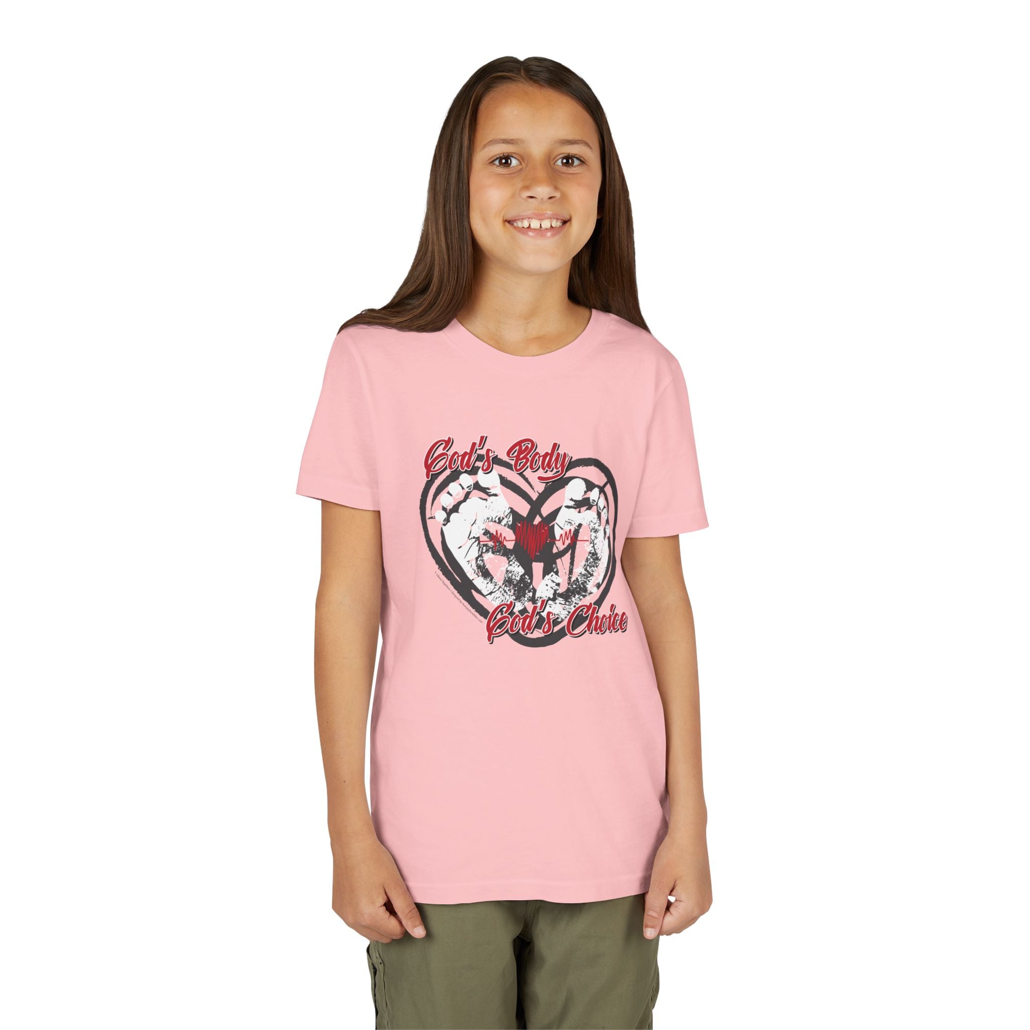 God's Body, God's Choice - Youth Soft Cotton Short Sleeve T-Shirt