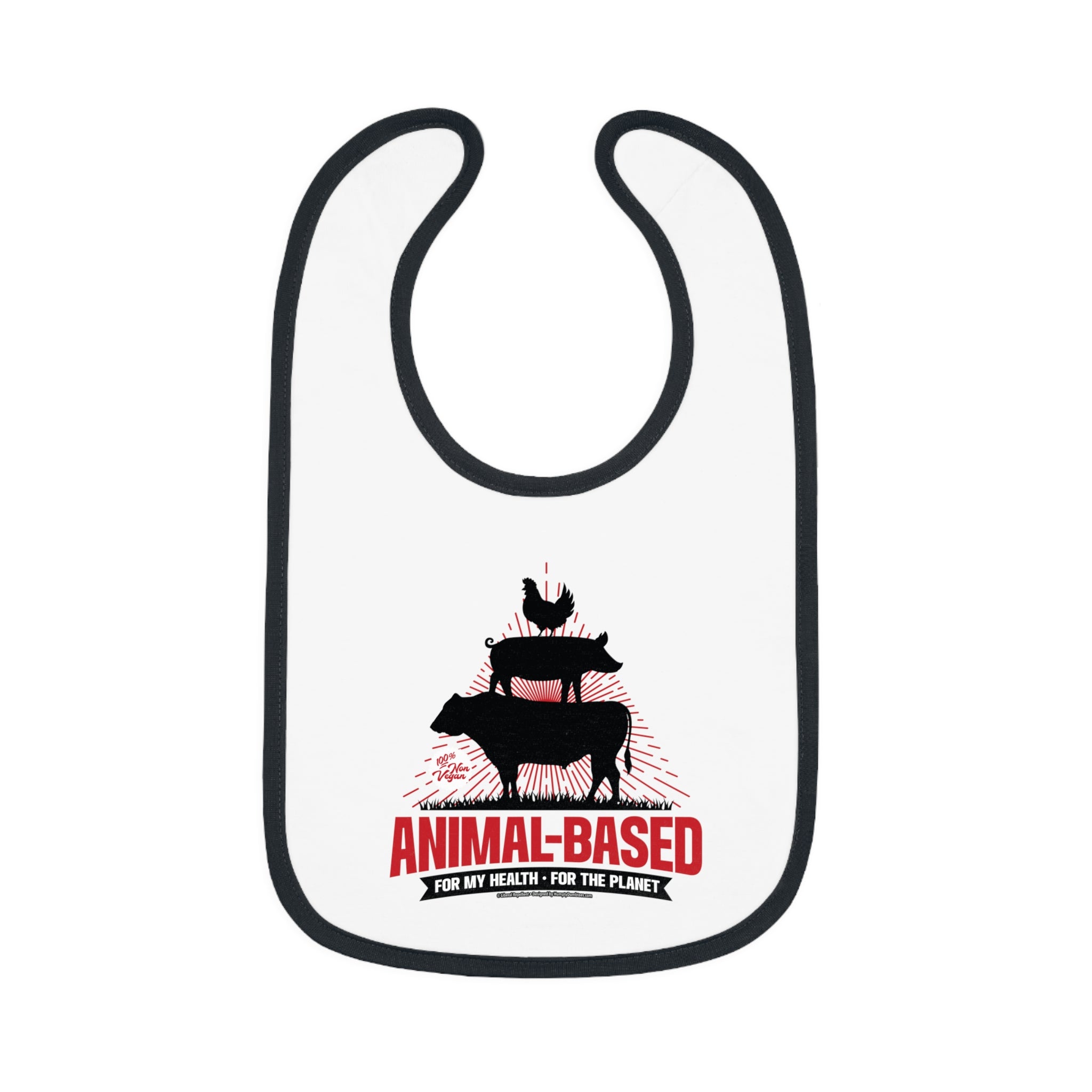 Animal Based - Infant Soft Cotton Bib with Contrast Trim