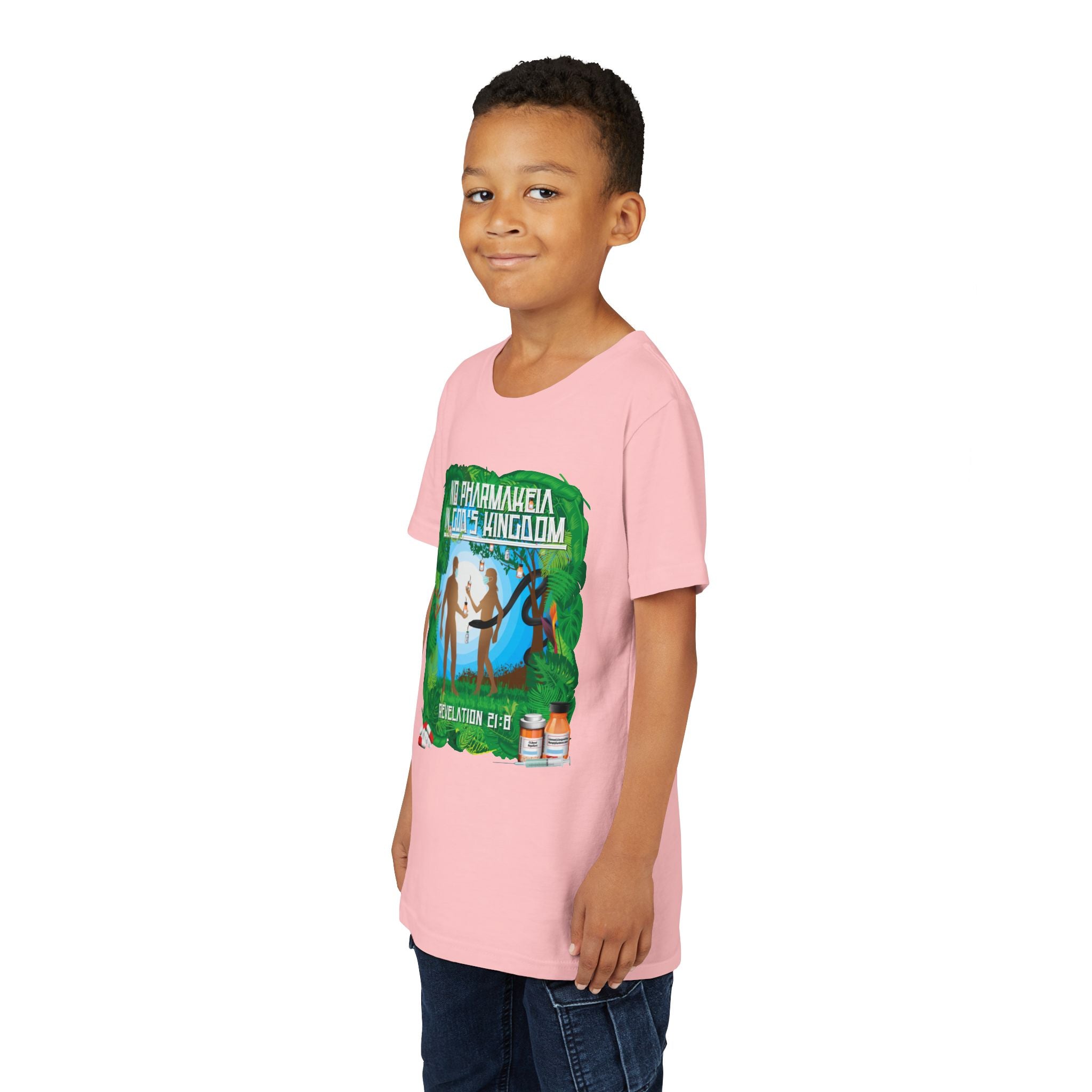 No Pharmakeia in God's Kingdom - Youth Soft Cotton Short Sleeve T-Shirt