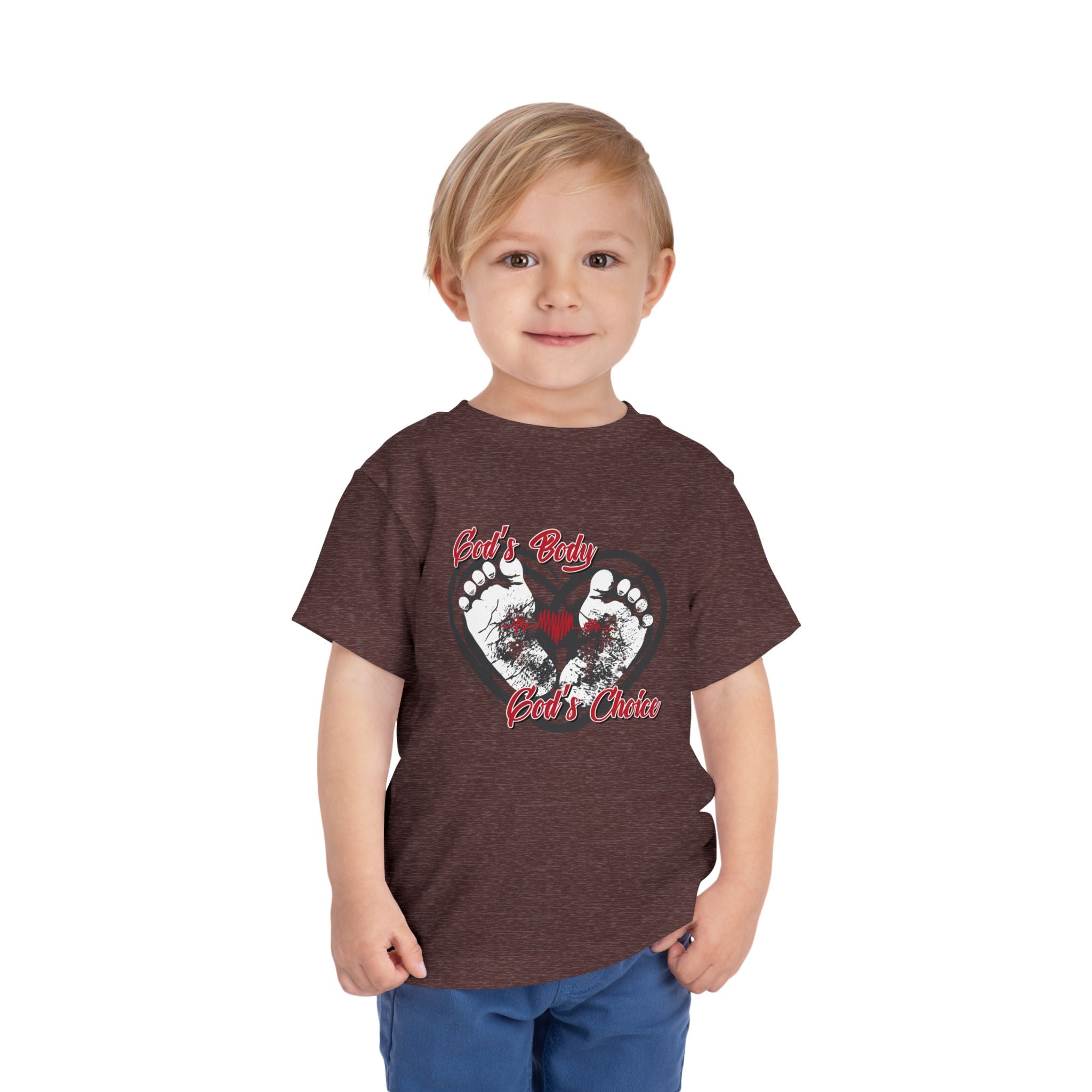 God's Body, God's Choice - Toddler Soft Cotton Short Sleeve T-Shirt