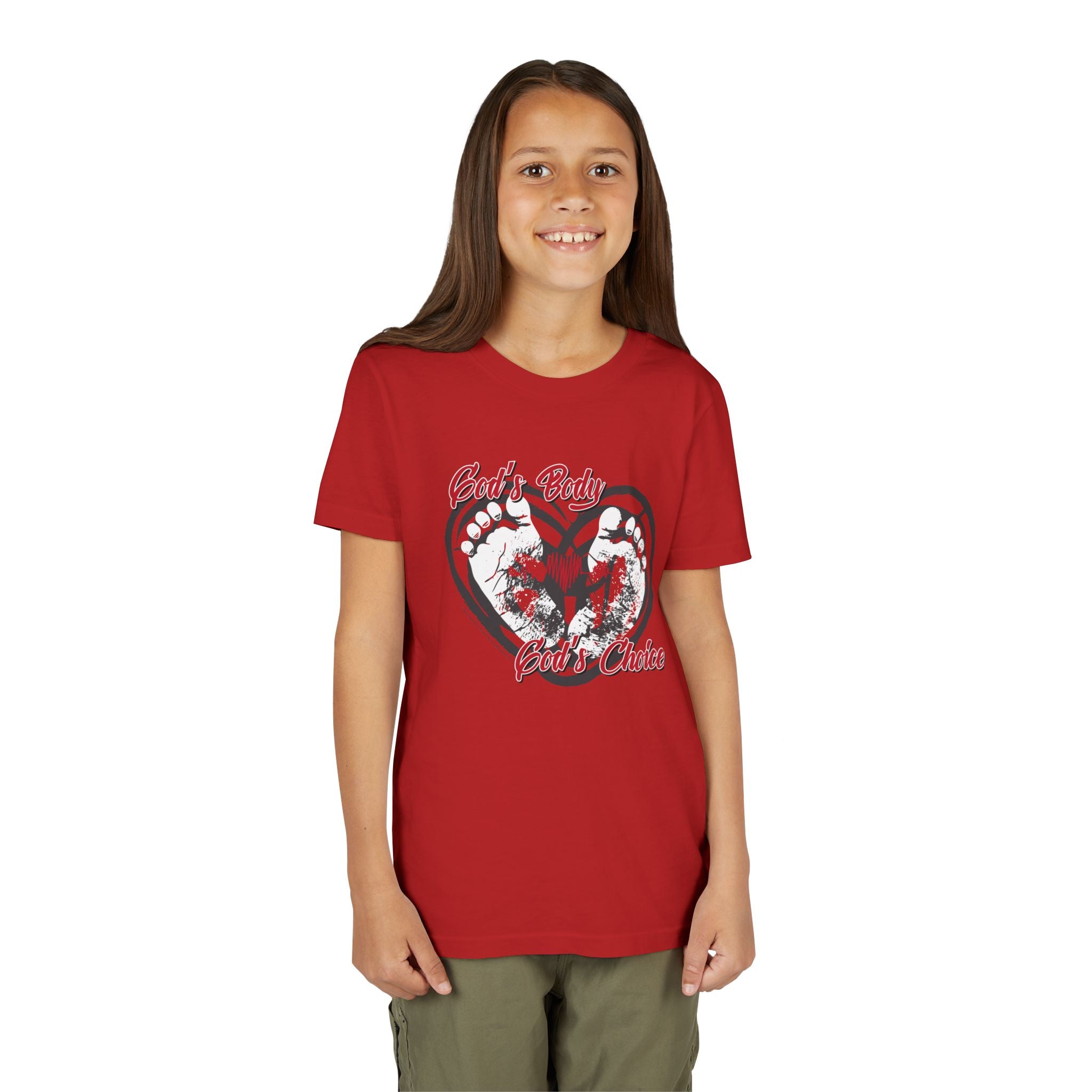 God's Body, God's Choice - Youth Soft Cotton Short Sleeve T-Shirt