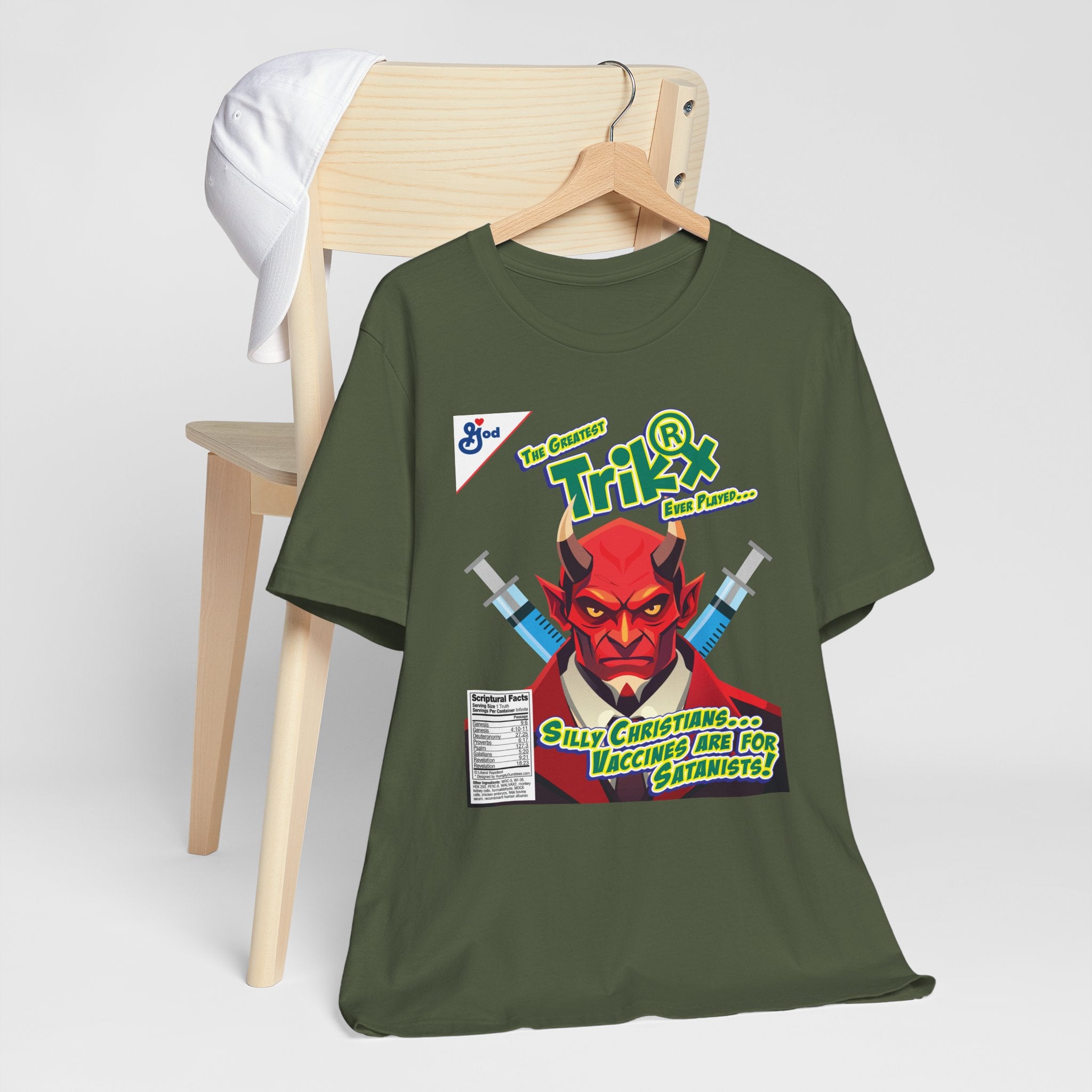 Silly Christians, Vaccines are for Satanists - Unisex Soft Cotton Short Sleeve T-Shirt
