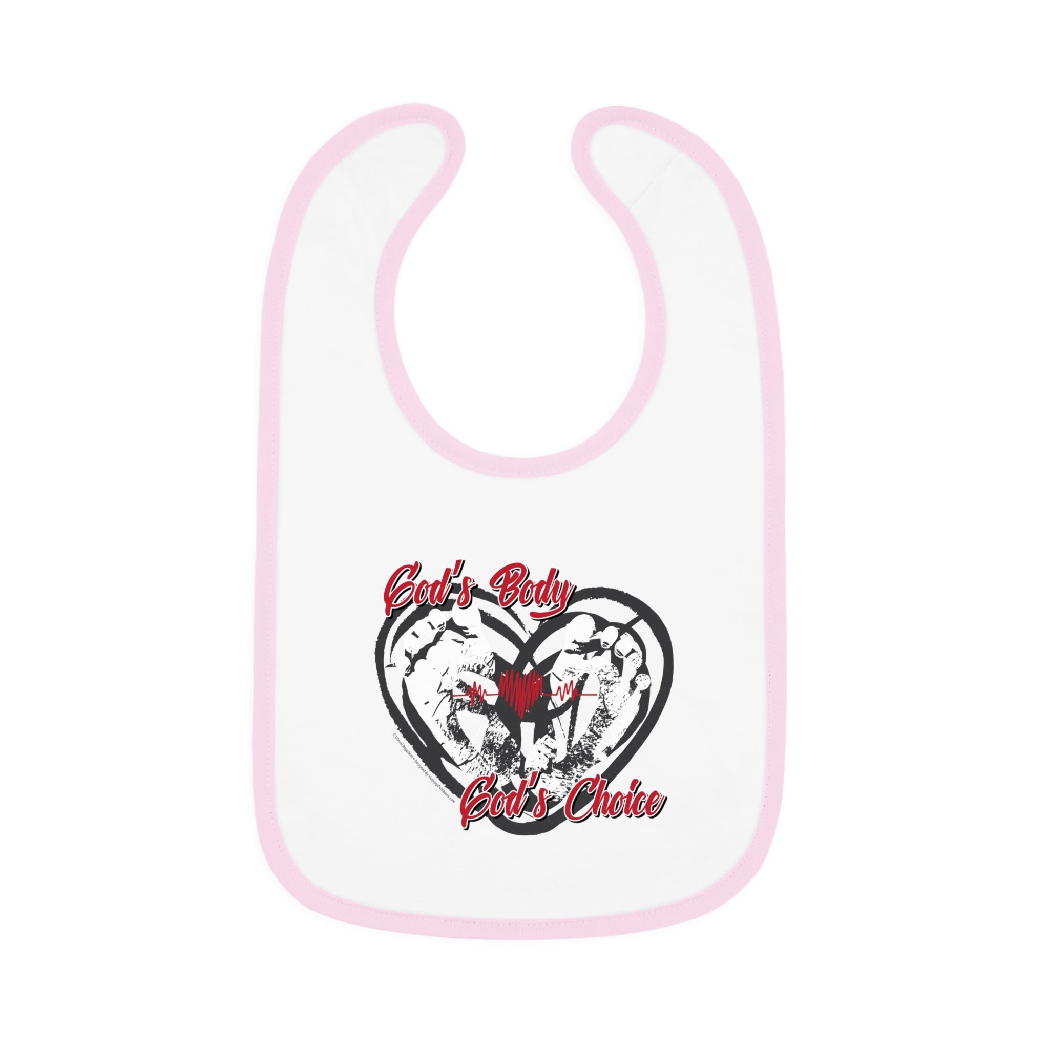 God's Body, God's Choice - Infant Soft Cotton Bib with Contrast Trim