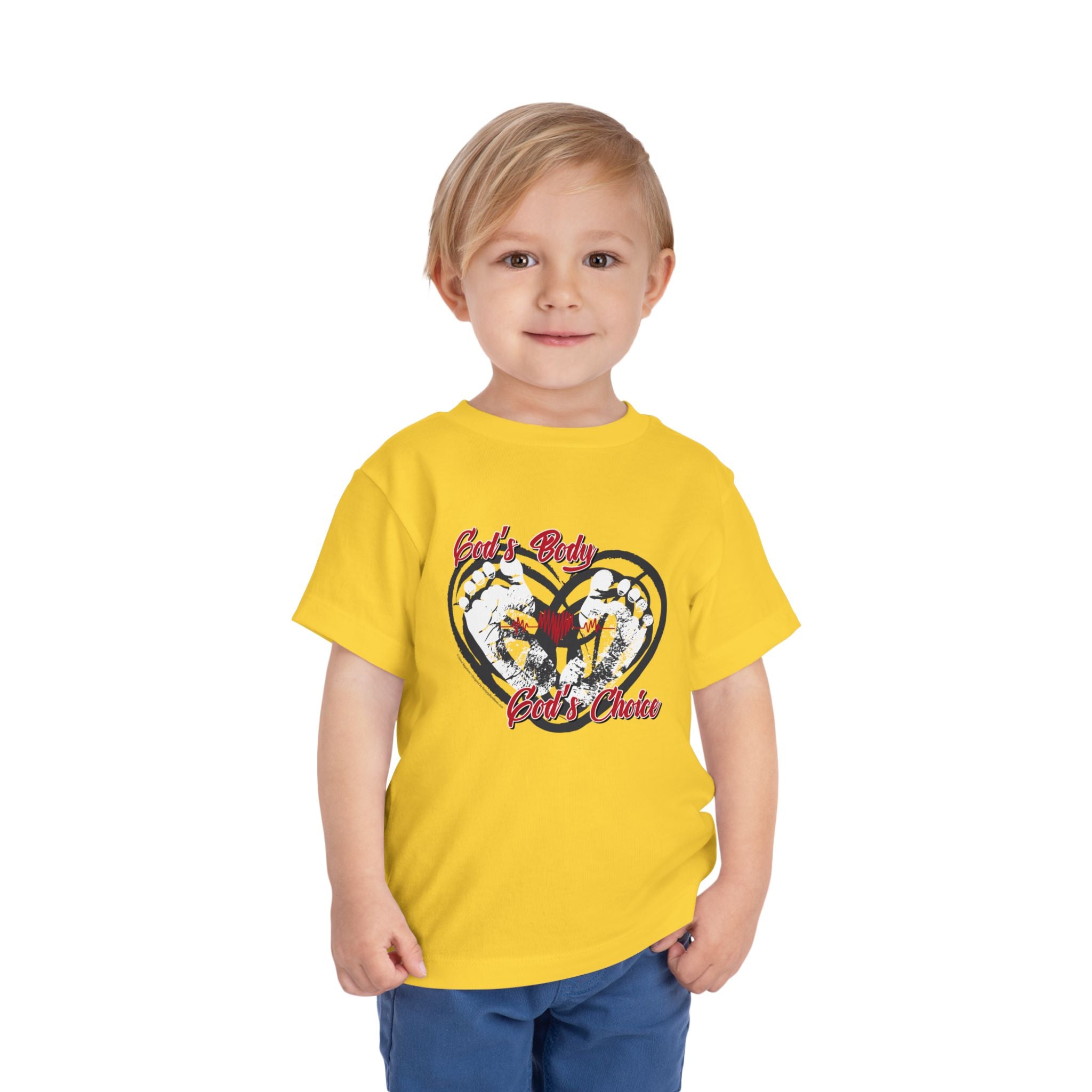 God's Body, God's Choice - Toddler Soft Cotton Short Sleeve T-Shirt