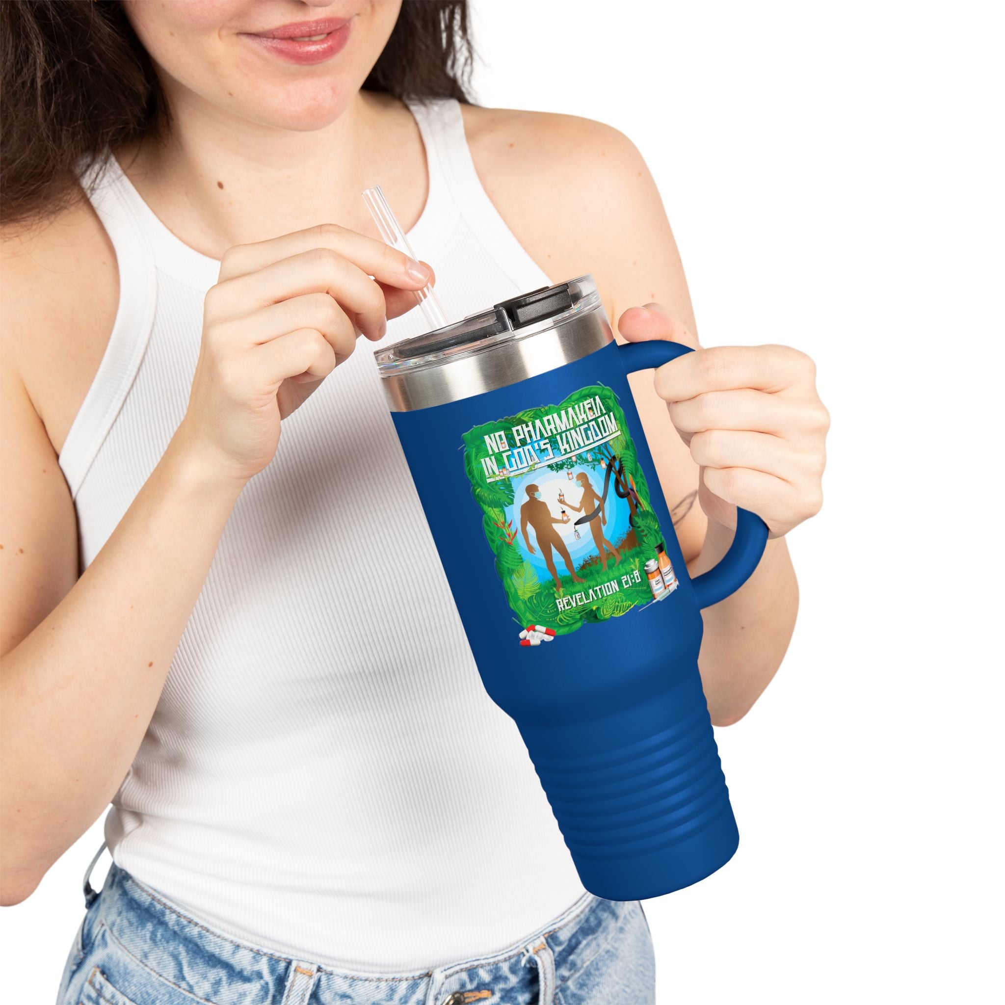 No Pharmakeia in God's Kingdom - 40oz Insulated Travel Mug